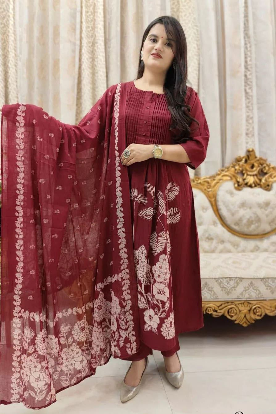Elegance A-Line Kurta with Sequins Sitare Work