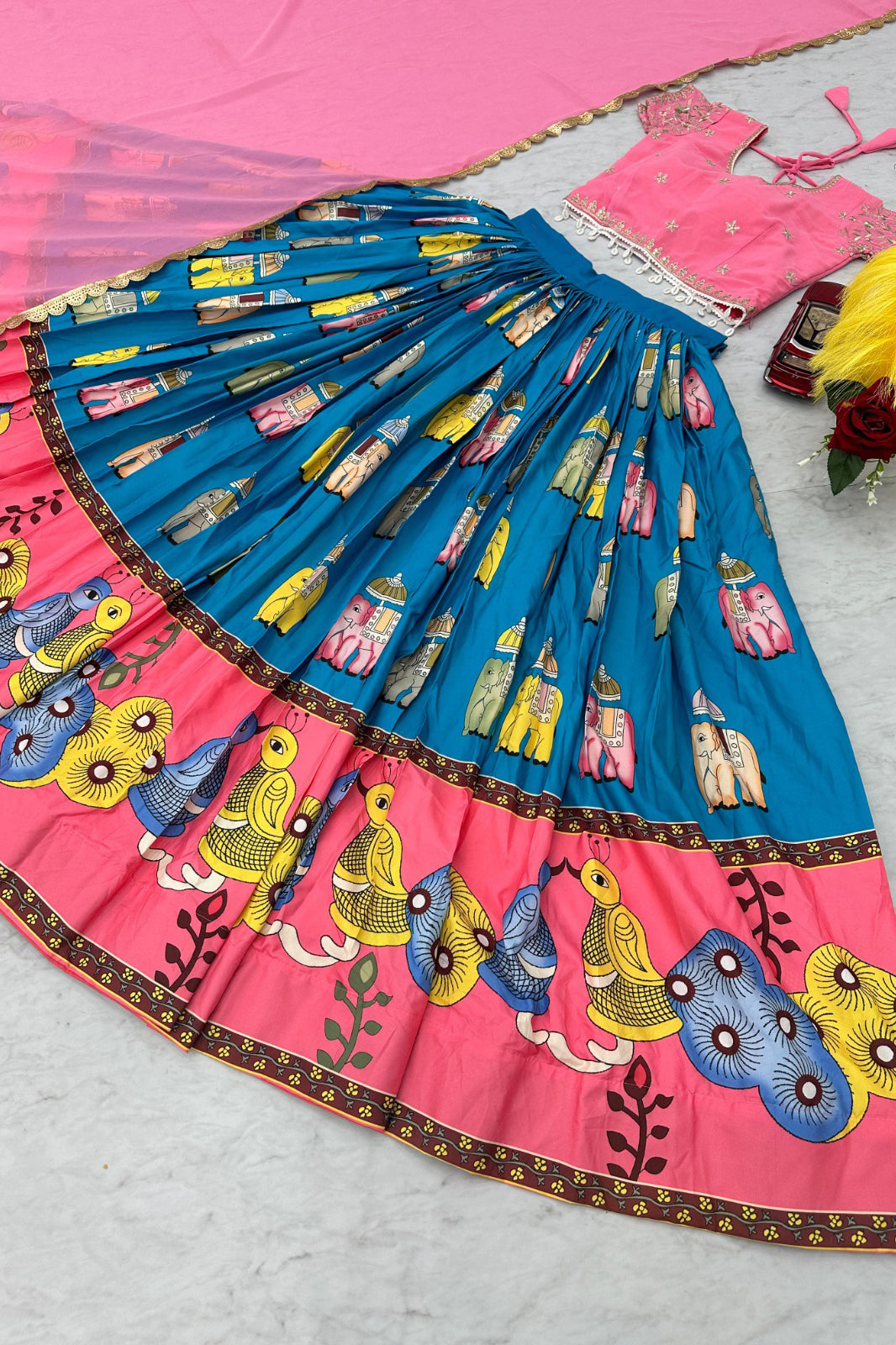 Kalamkari Festival Special Lehenga Choli Set with Dupatta