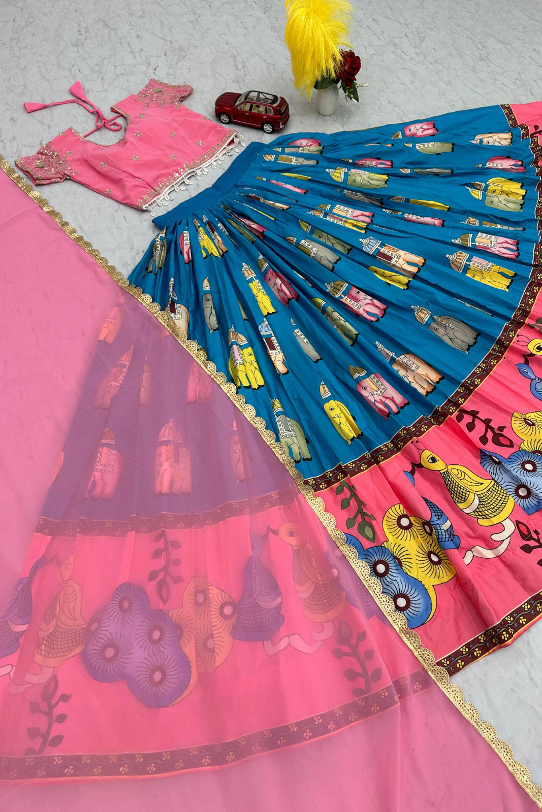 Kalamkari Festival Special Lehenga Choli Set with Dupatta