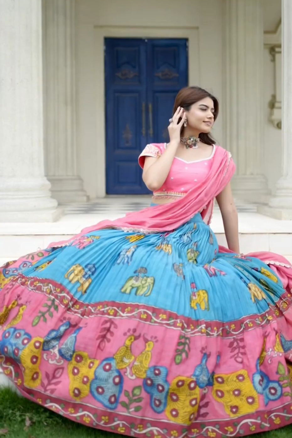 Kalamkari Festival Special Lehenga Choli Set with Dupatta