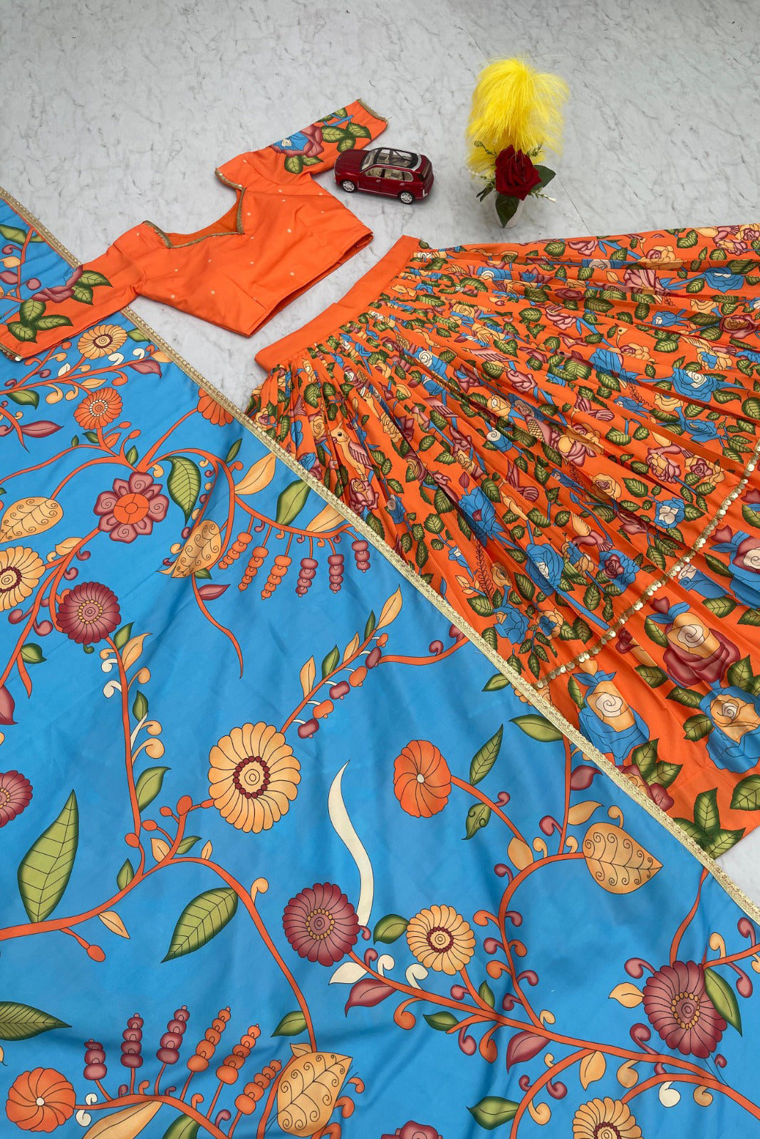 Rangmayi Kalamkari Print Lehenga Choli Set