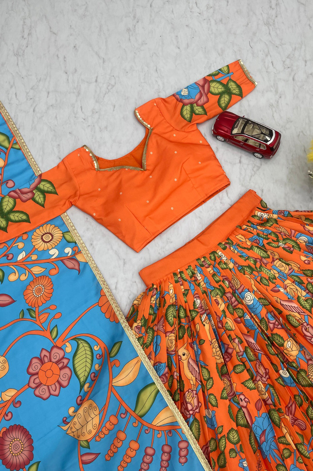 Rangmayi Kalamkari Print Lehenga Choli Set