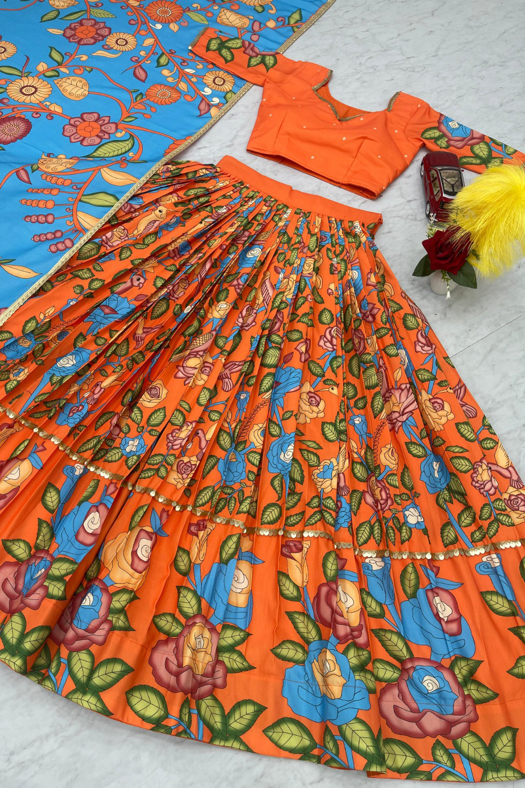 Rangmayi Kalamkari Print Lehenga Choli Set
