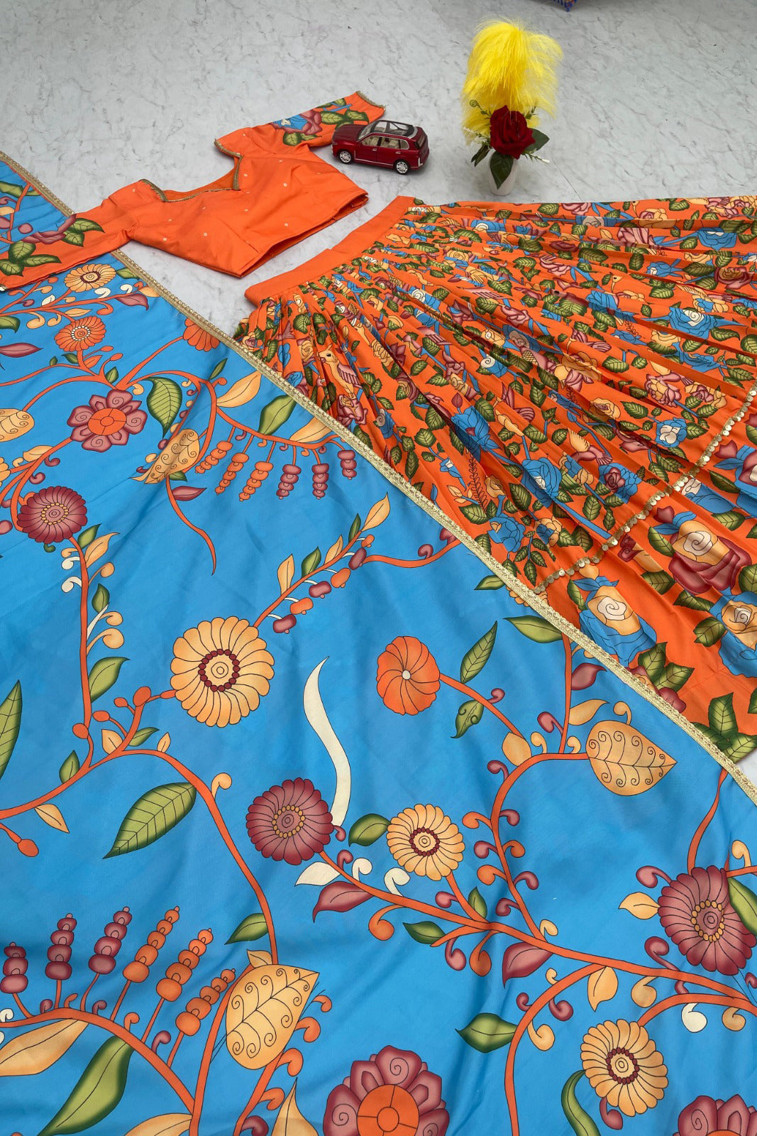 Rangmayi Kalamkari Print Lehenga Choli Set