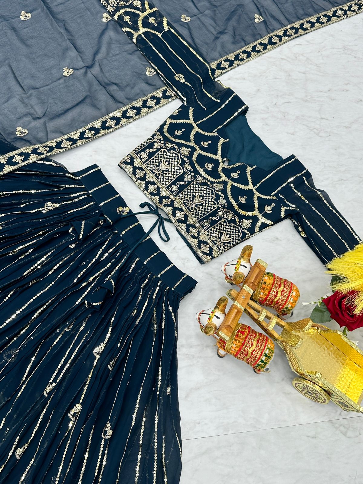 Royal Designer Radiance Blue Festival Lehenga Choli Set