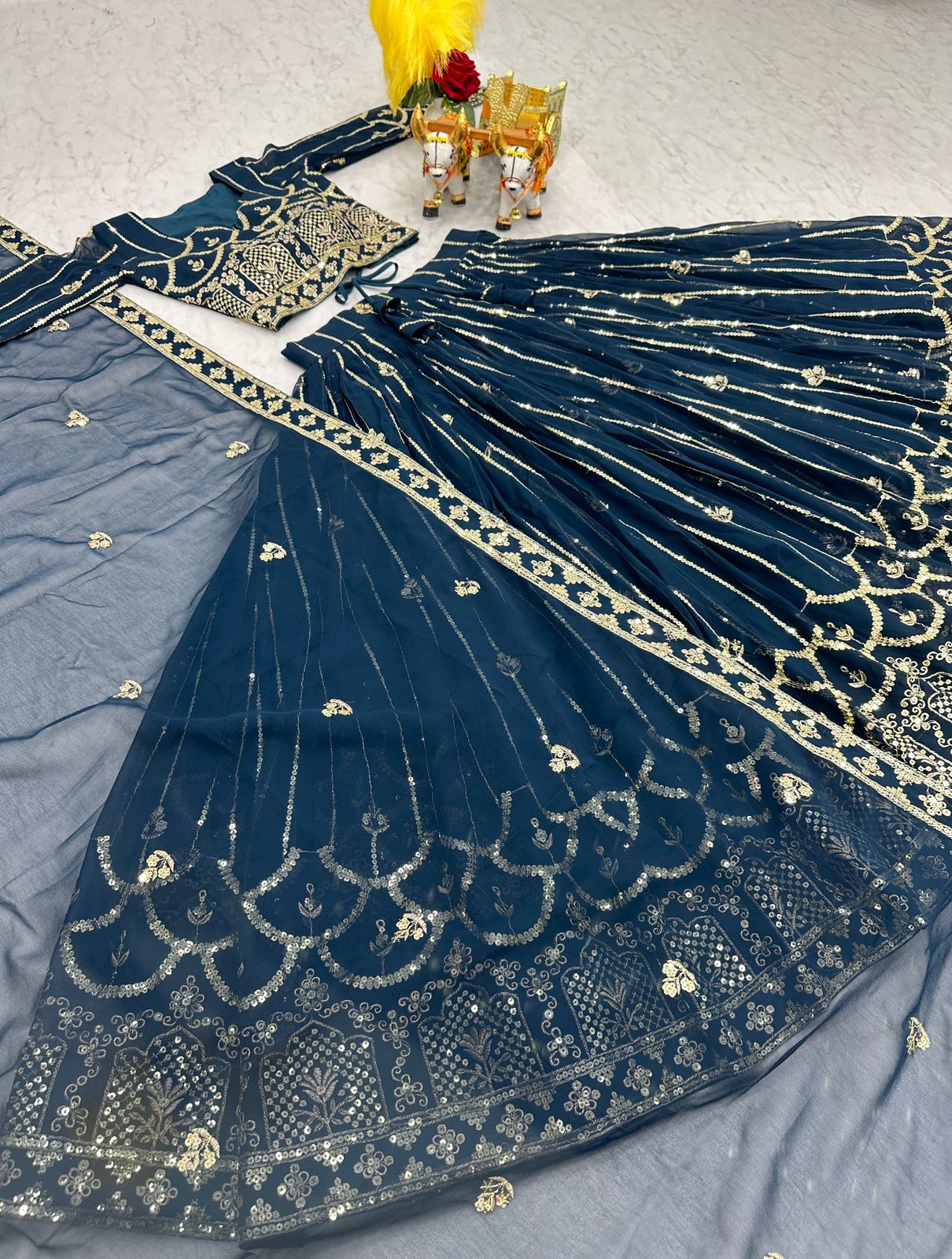Royal Designer Radiance Blue Festival Lehenga Choli Set