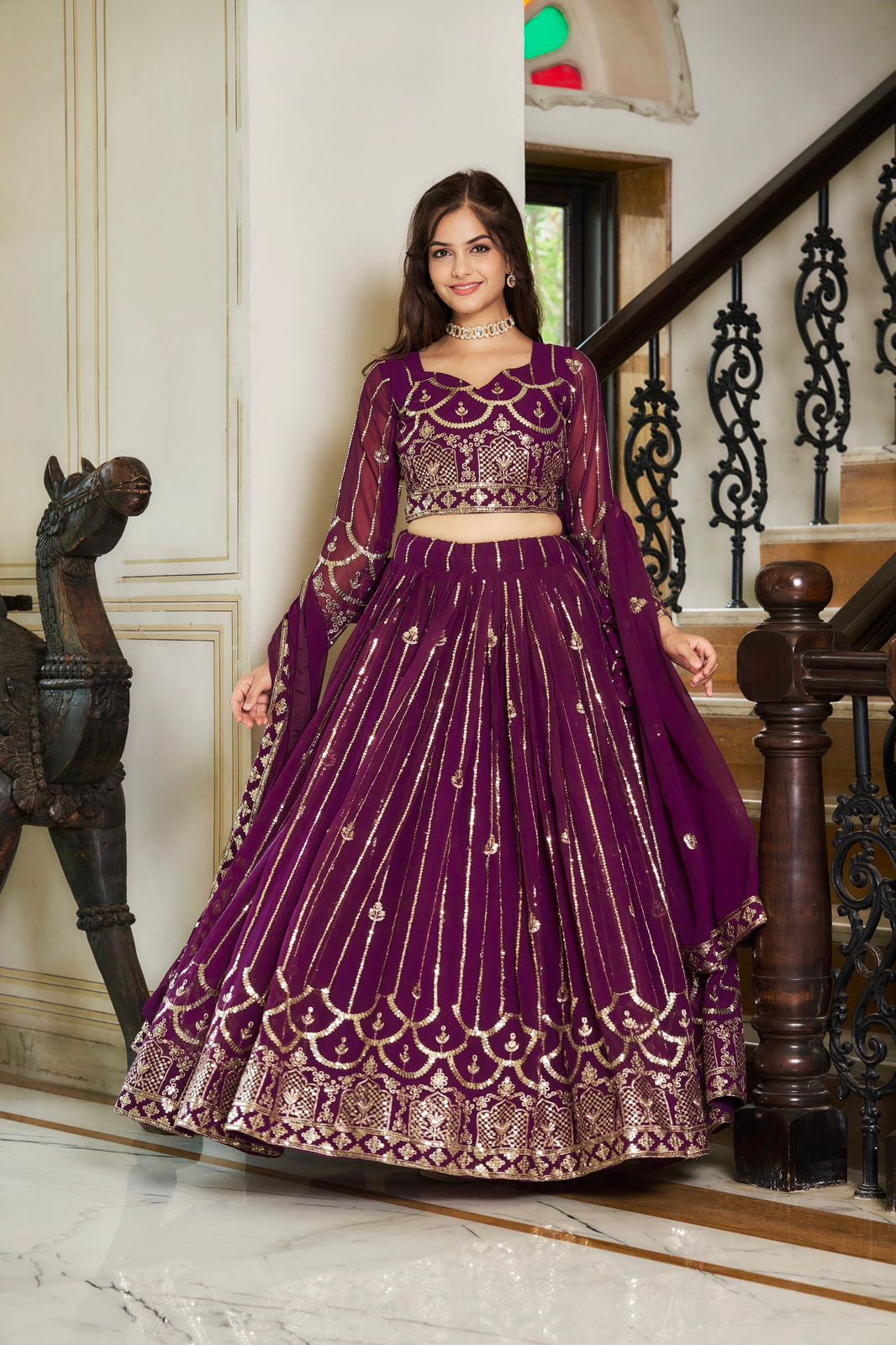 Royal Designer Radiance Purple Festival Lehenga Choli Set