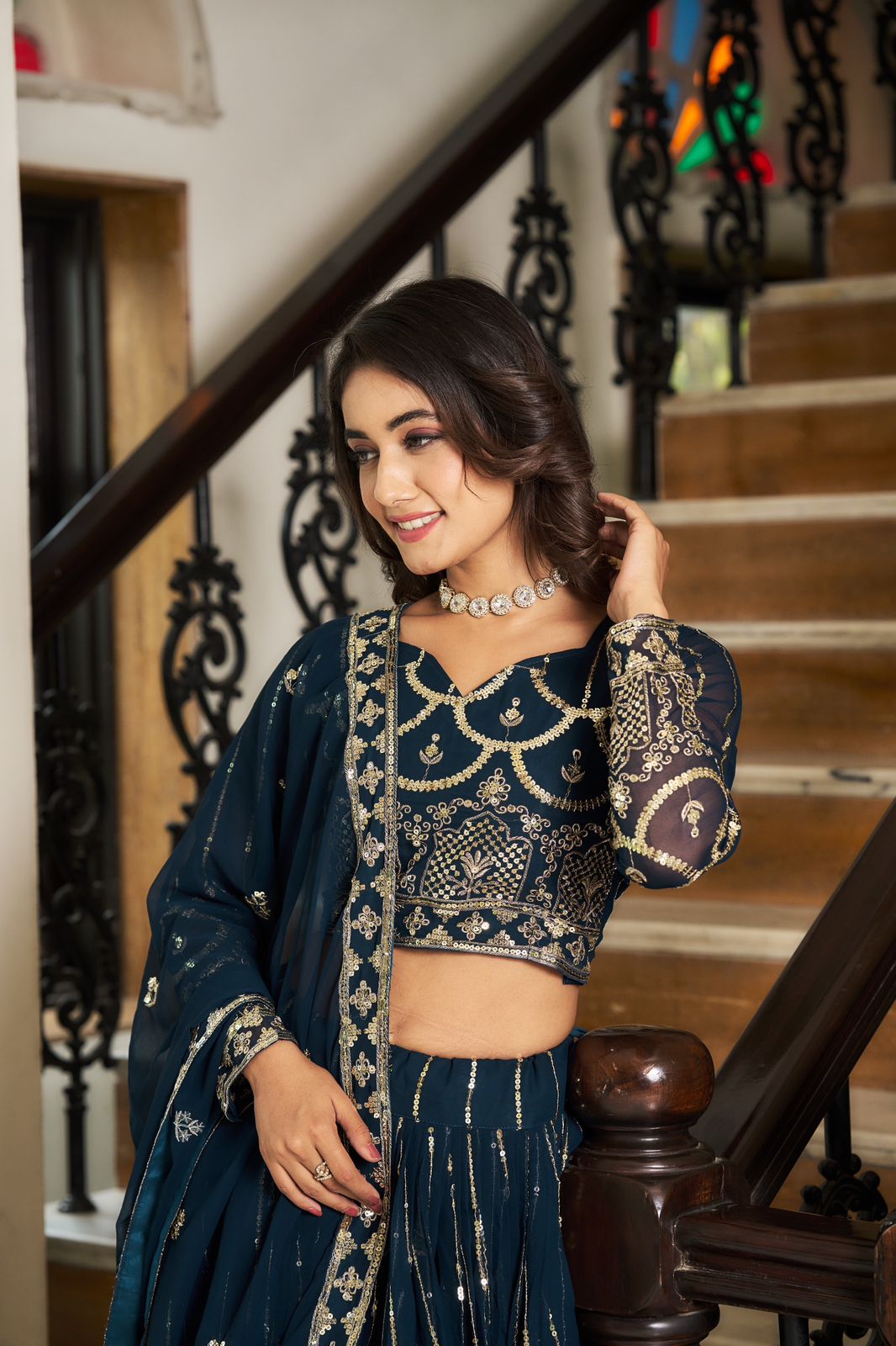 Royal Designer Radiance Blue Festival Lehenga Choli Set