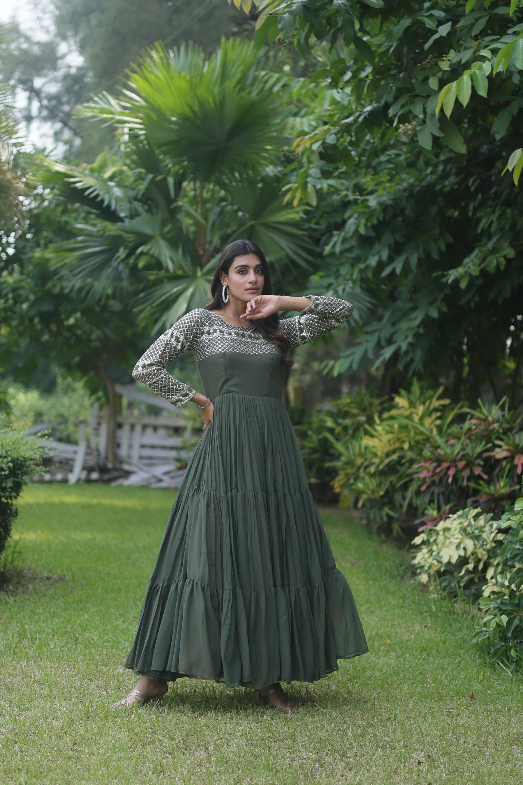 Ethereal Zari Sequins Designer Gown