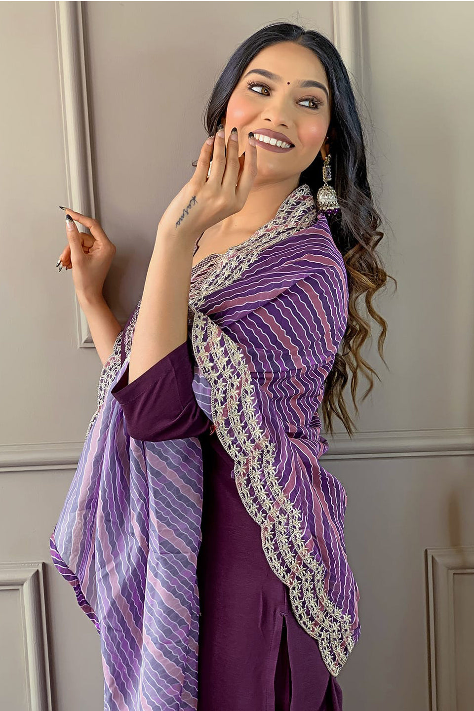 Viscose Silk Kurti Pant & Dupatta Set