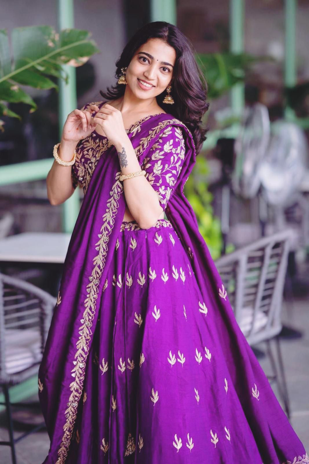 Purple Embroidered Festival Lehenga Choli