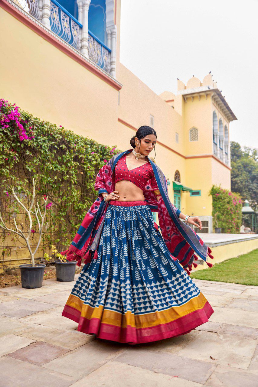 Patola Print Blue Chaniya Choli Set