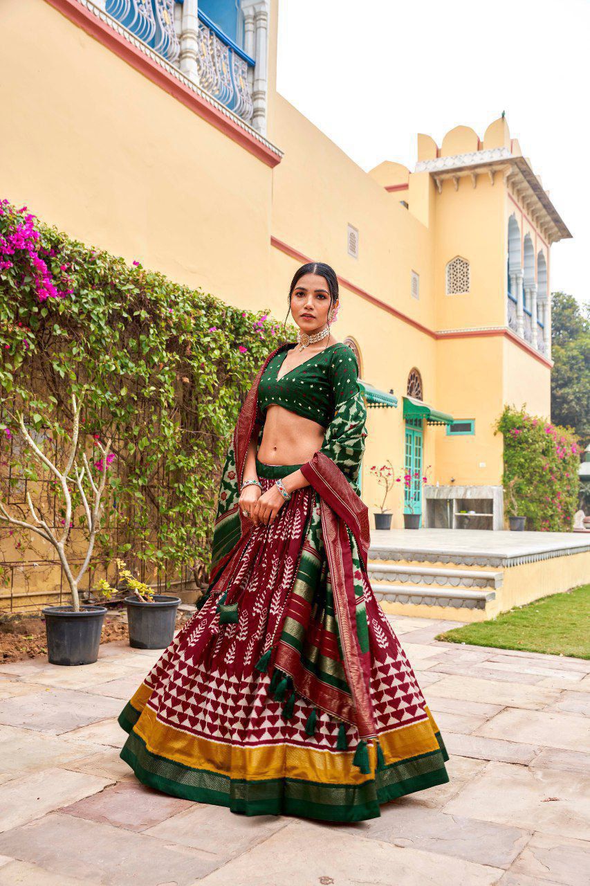 Patola Print Brown Chaniya Choli Set