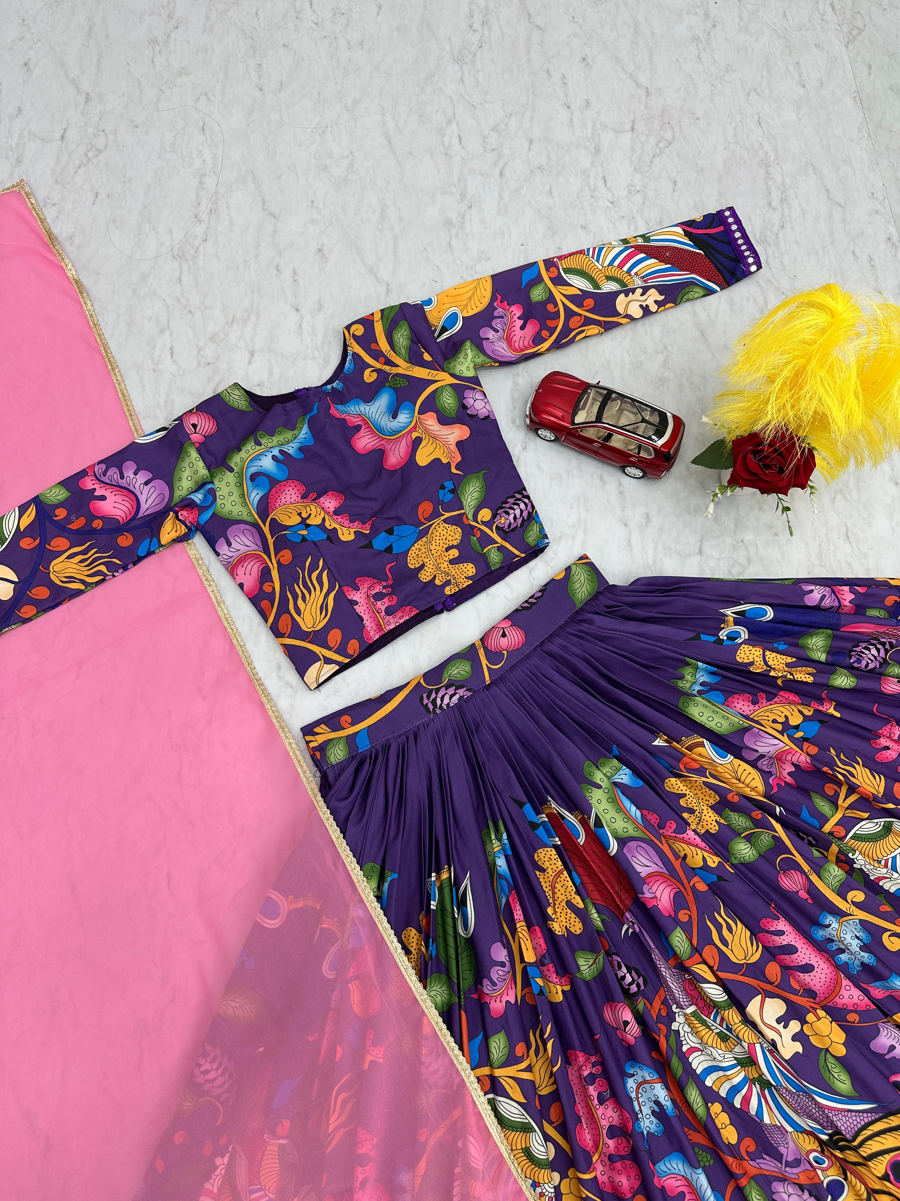 Kalamkari Elegance Micro Cotton Lehenga Choli