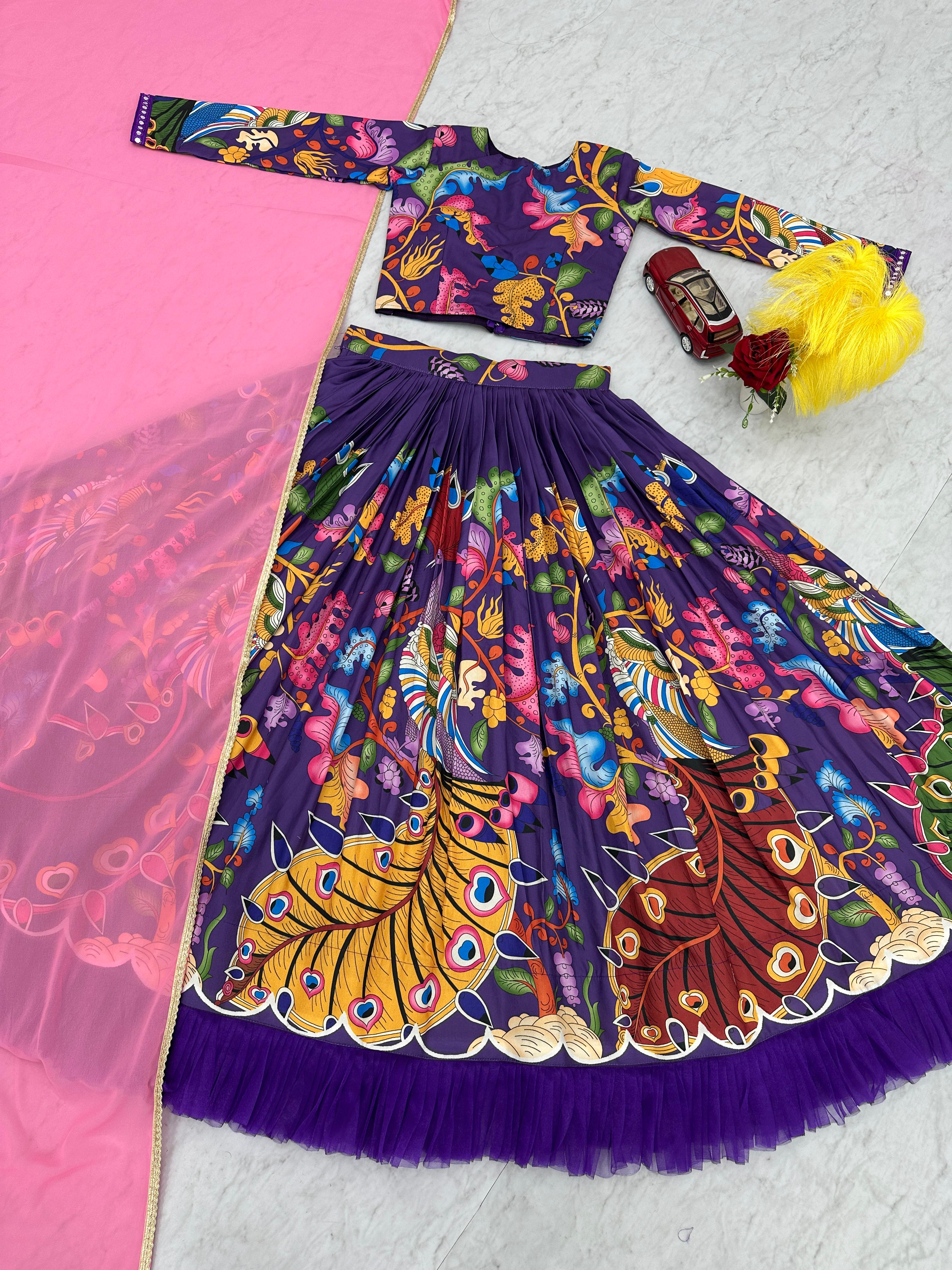 Kalamkari Elegance Micro Cotton Lehenga Choli