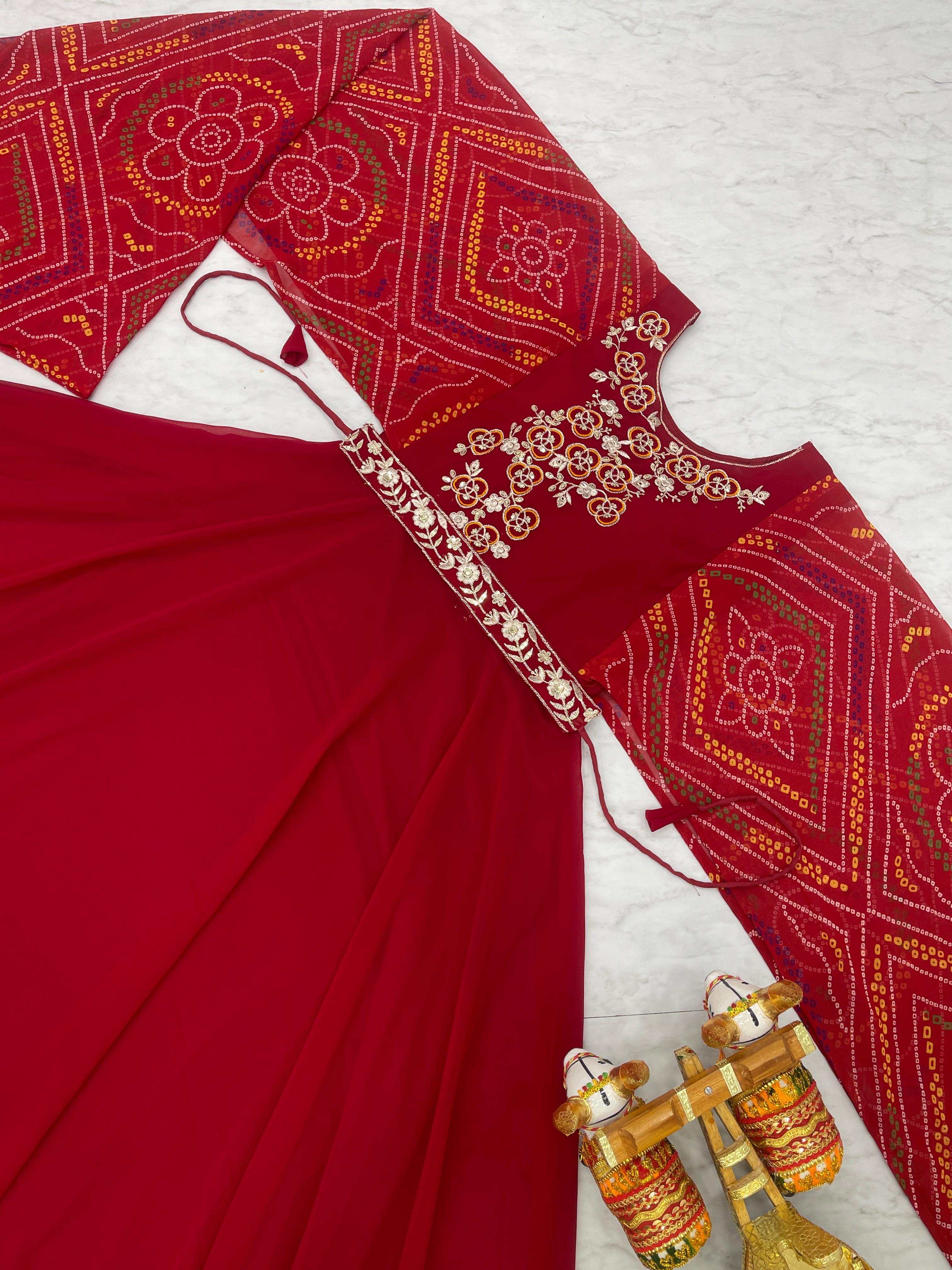 Elegance Bandhej Long Gown