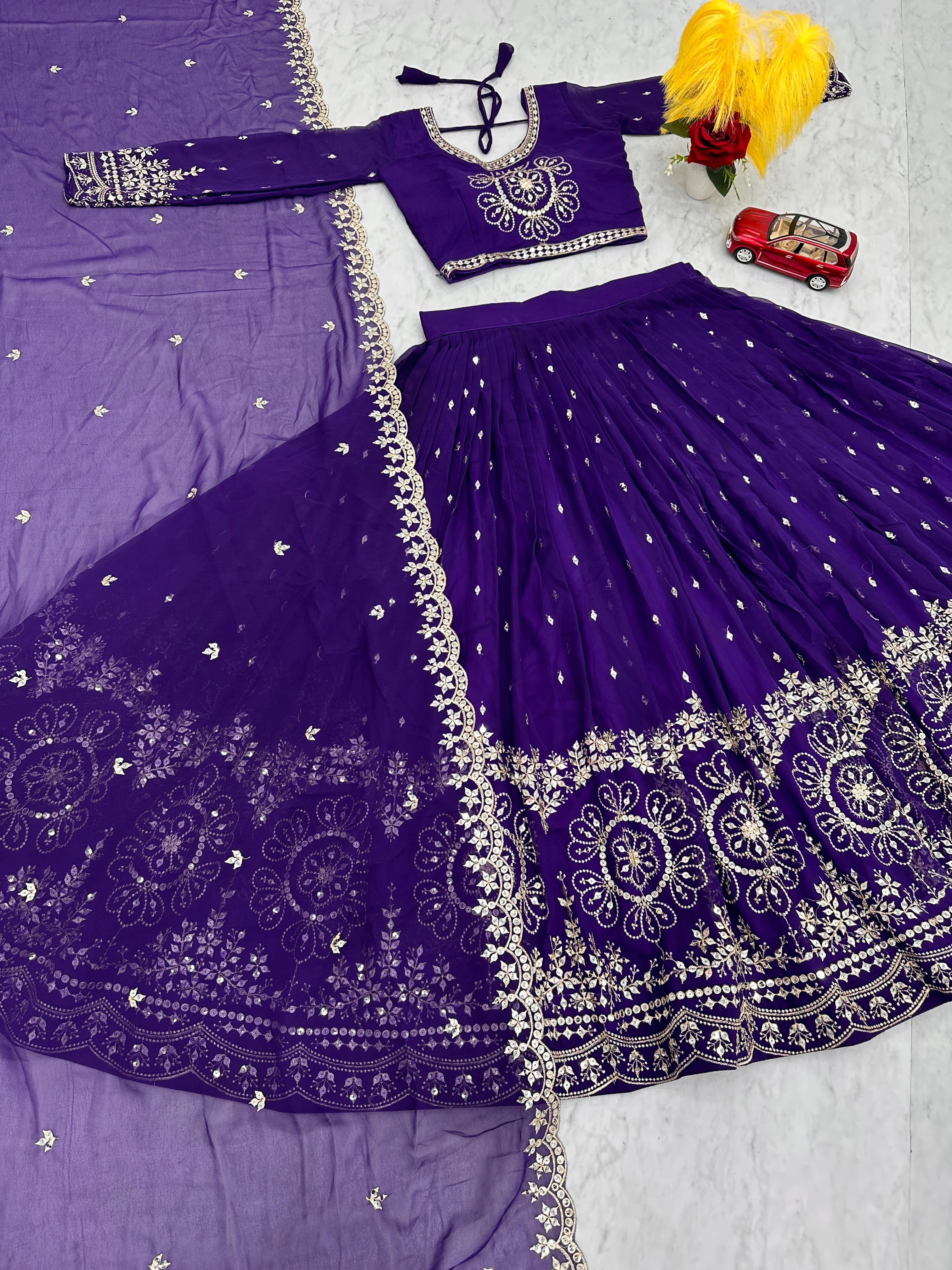 Zaraaya Red Embroidered Lehenga Choli