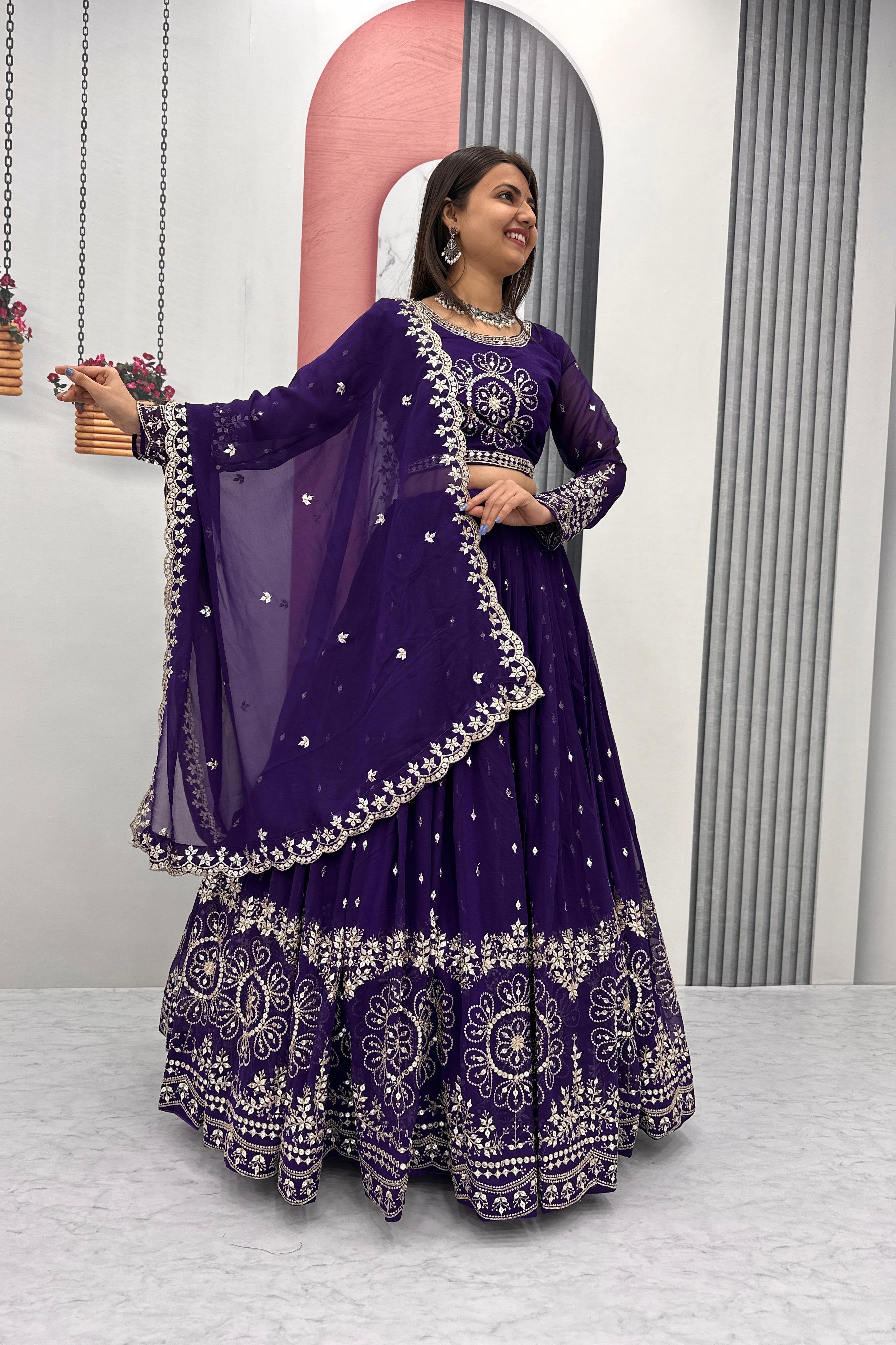 Zaraaya Red Embroidered Lehenga Choli