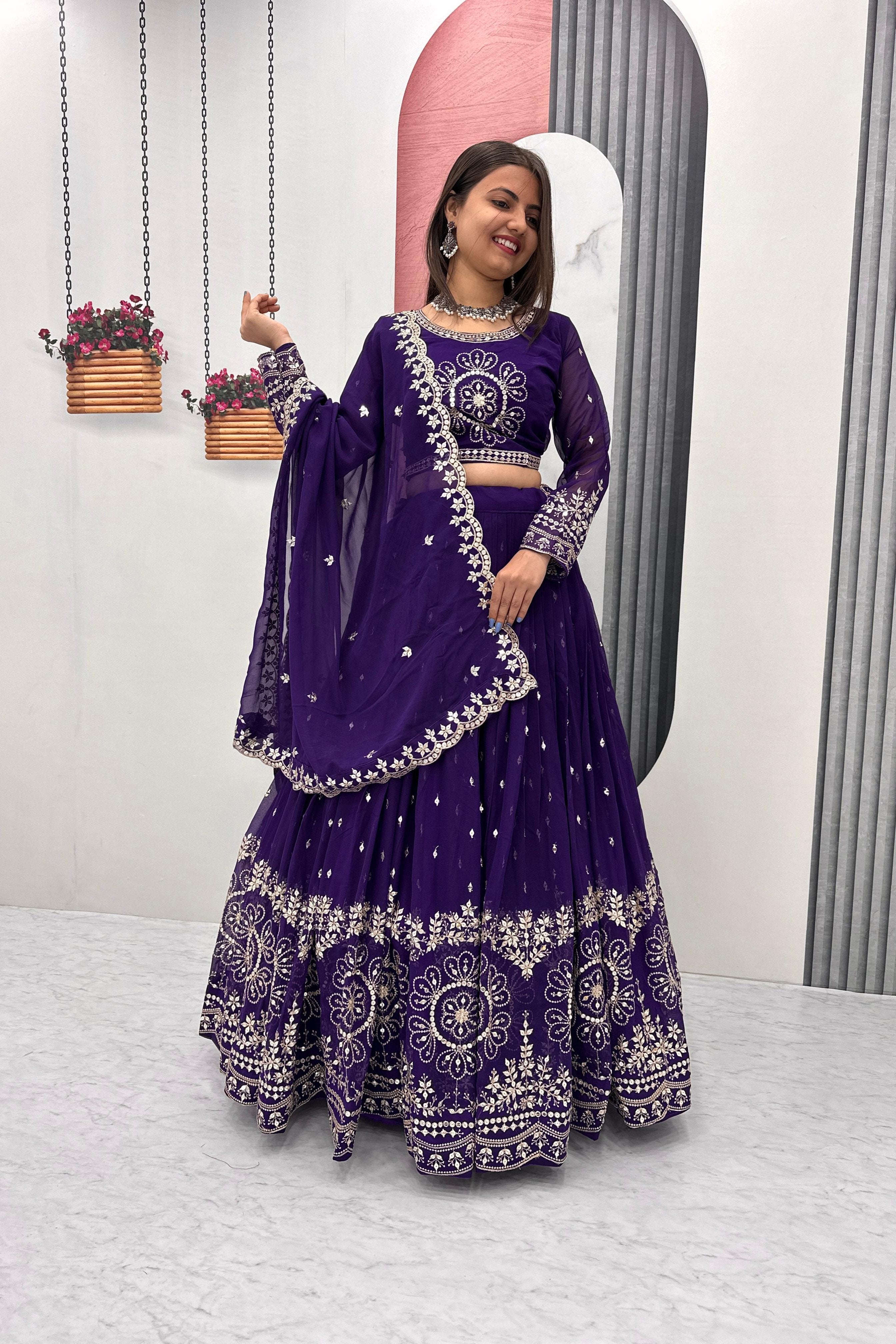 Zaraaya Red Embroidered Lehenga Choli