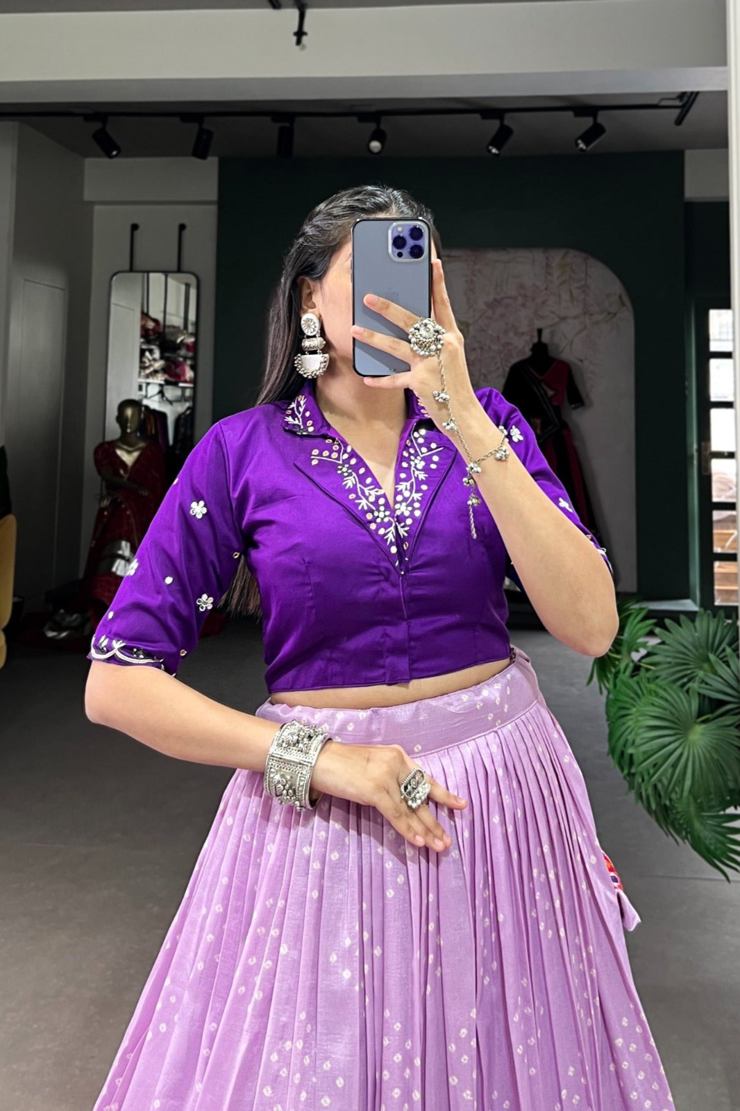 Heritage Grace Tussar Silk Bandhej Lehenga Choli