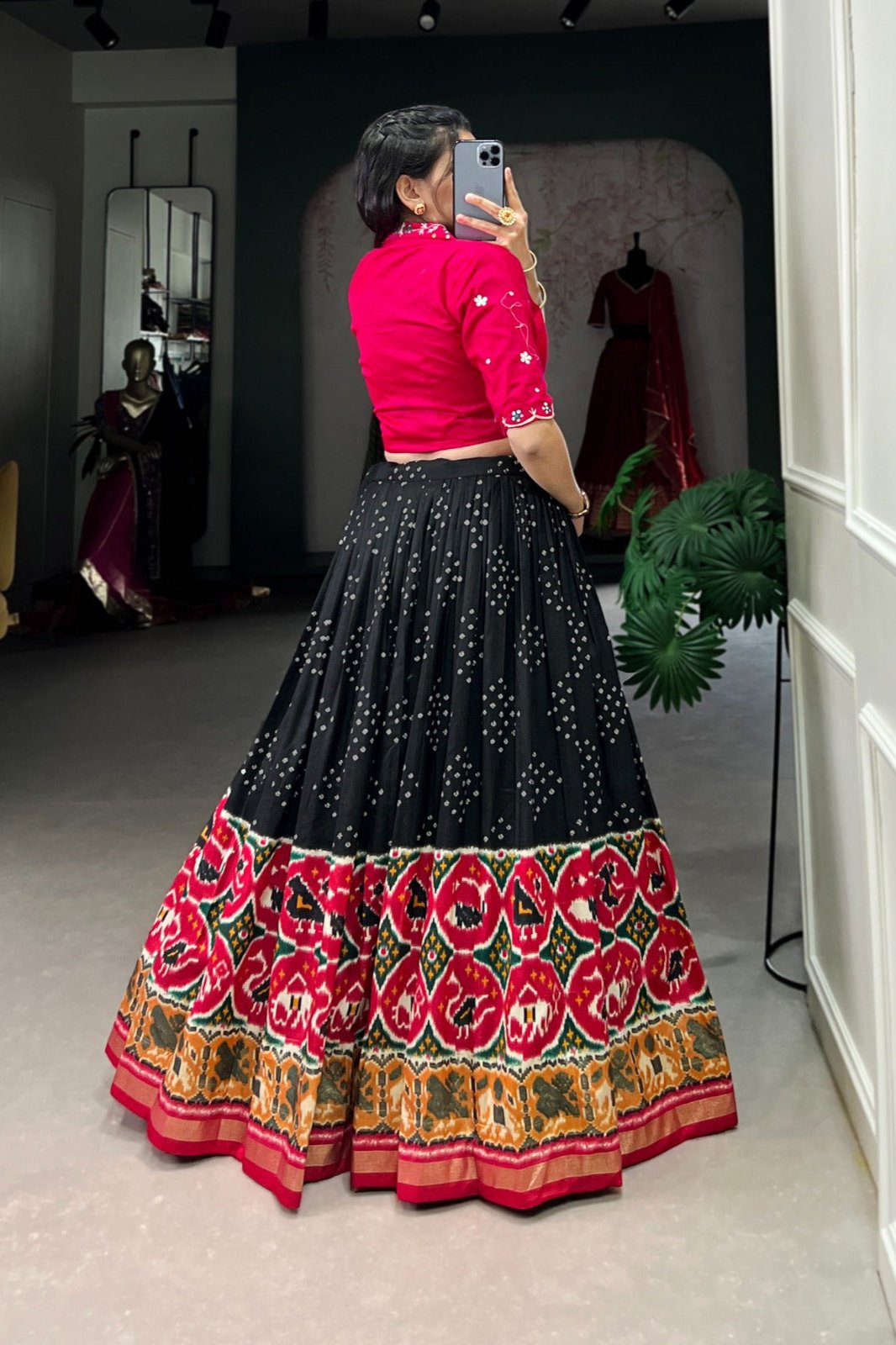 Heritage Grace Tussar Silk Bandhej Lehenga Choli