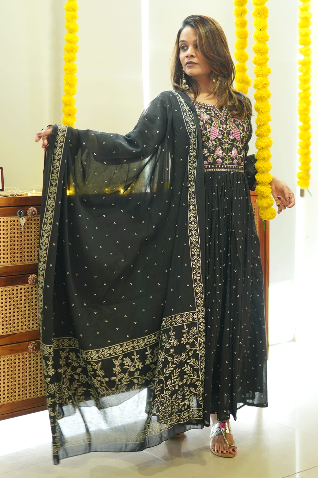 Violet Kali Anarkali Suit Set - Ready to Ship