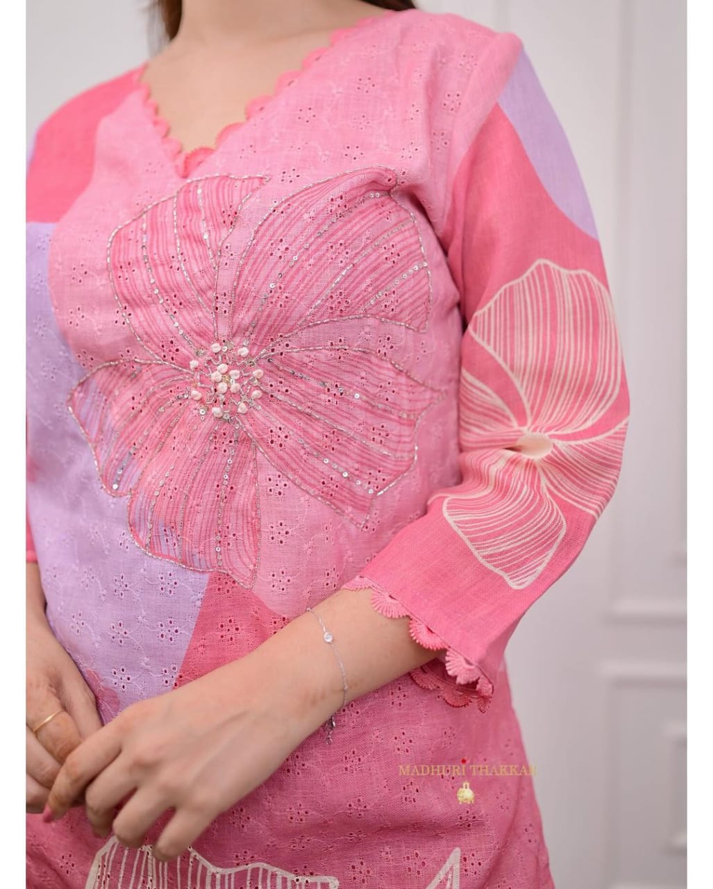 Rosy Designer Handcrafted Khatli Suit Set
