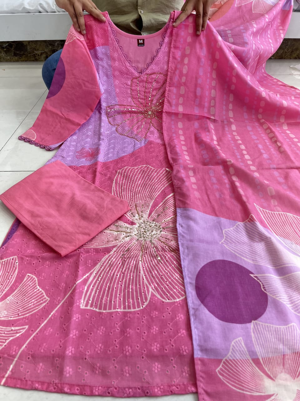 Rosy Designer Handcrafted Khatli Suit Set