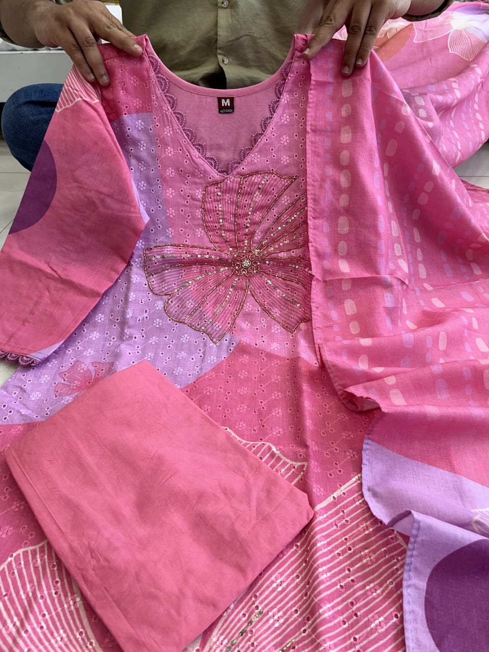 Rosy Designer Handcrafted Khatli Suit Set