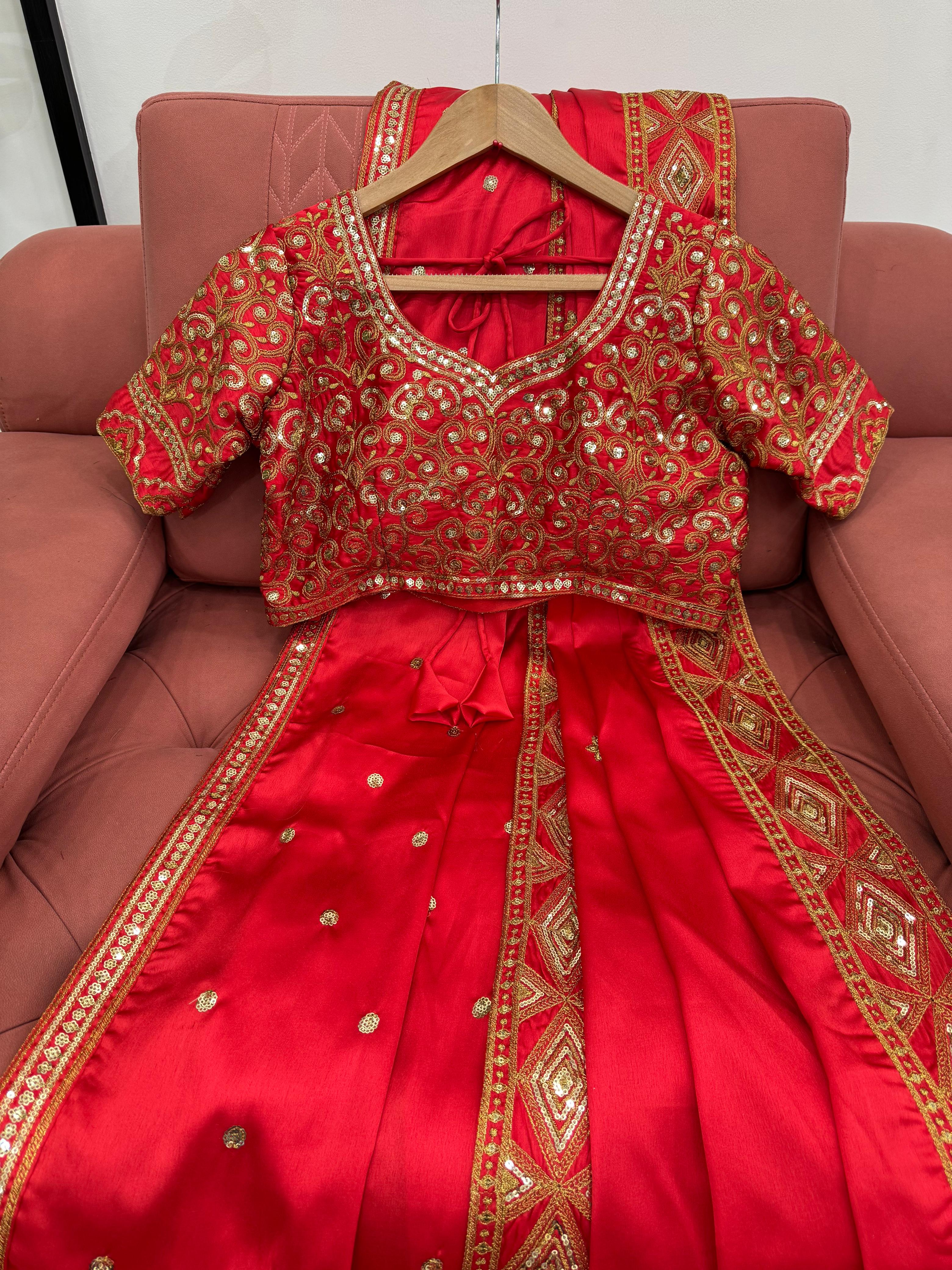 Scarlet Elegance Designer Saree Set