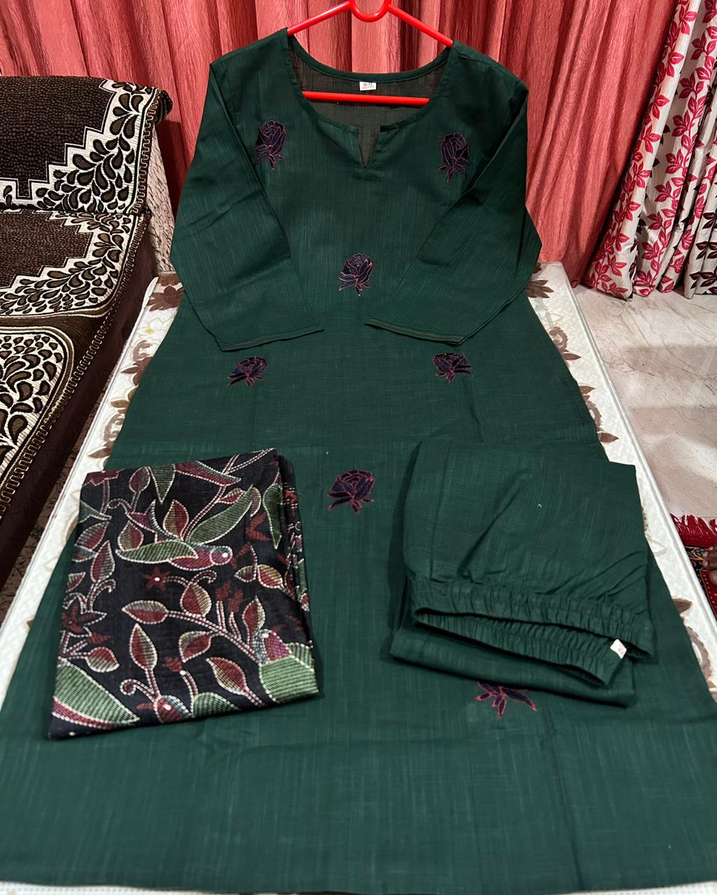 Royal Bloom Khadi Embroidered Suit Set