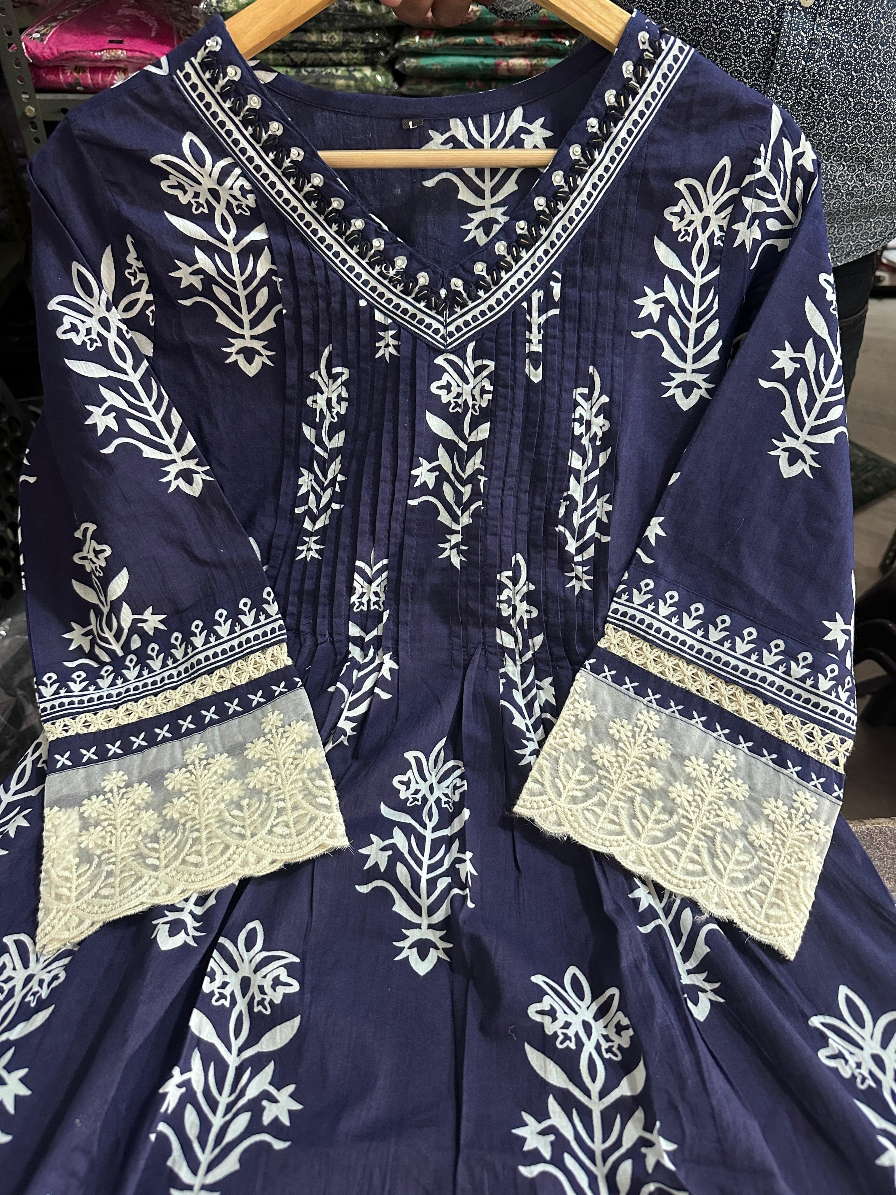 Beautiful V-Neck Grace Cotton Suit Set