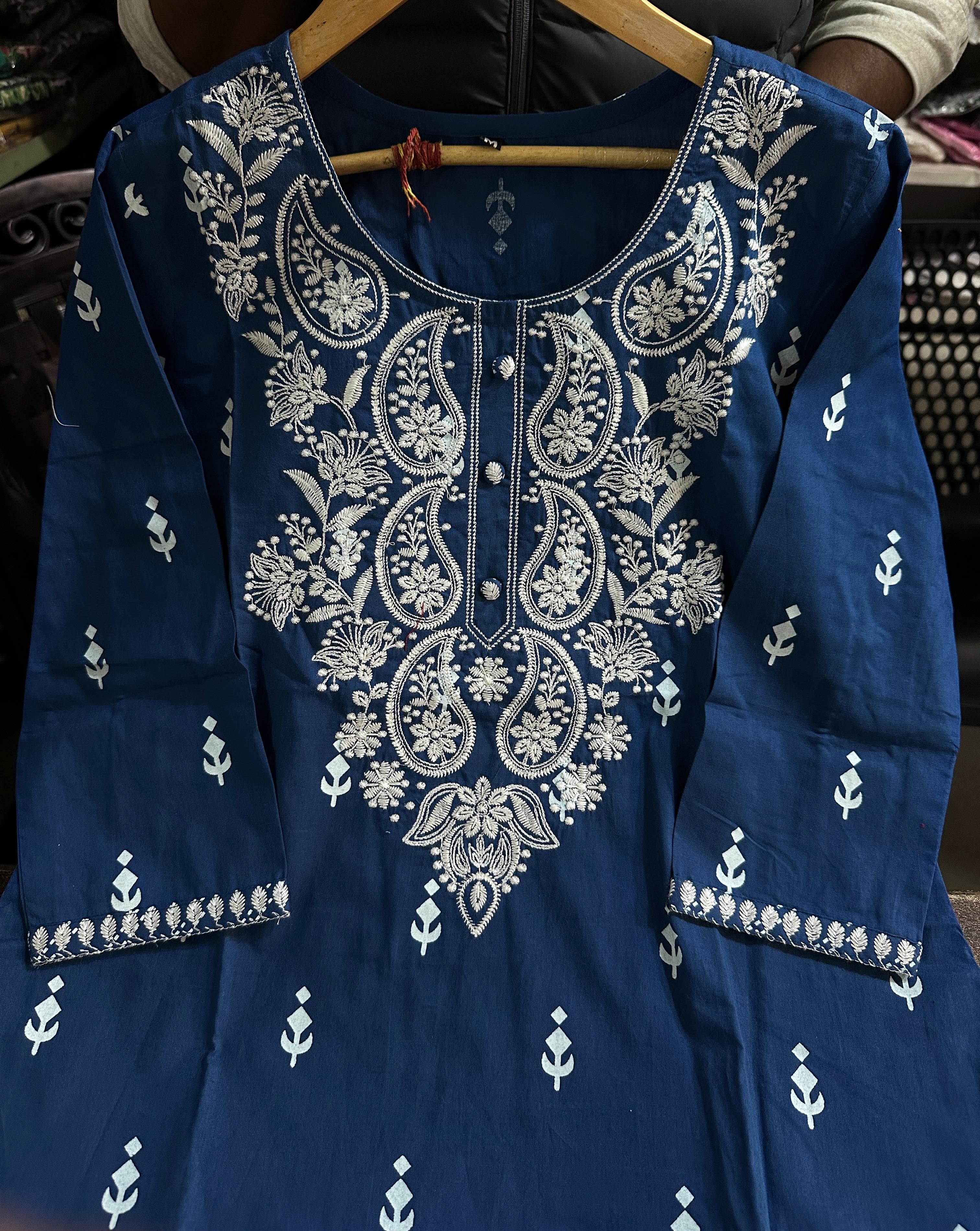 Royal Bloom Embroidered Cotton Suit Set