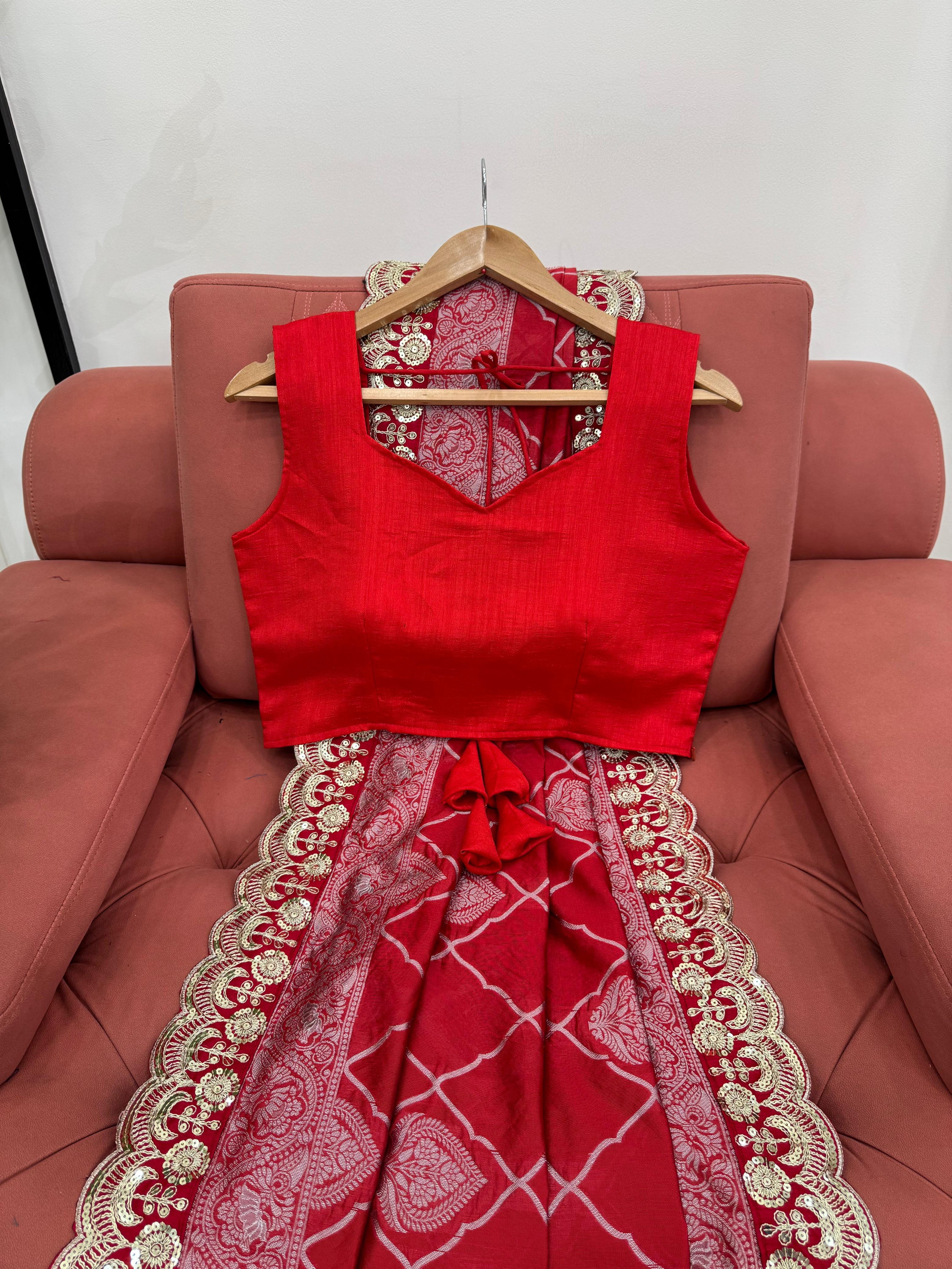 Designer Saree with Coding & Sequin Lace Work