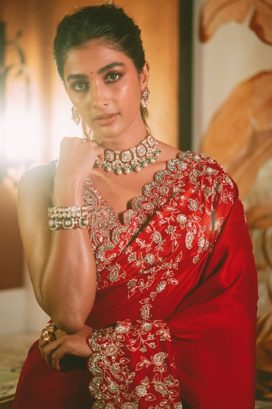 Rangoli Silk Saree with Designer Embroidered Blouse