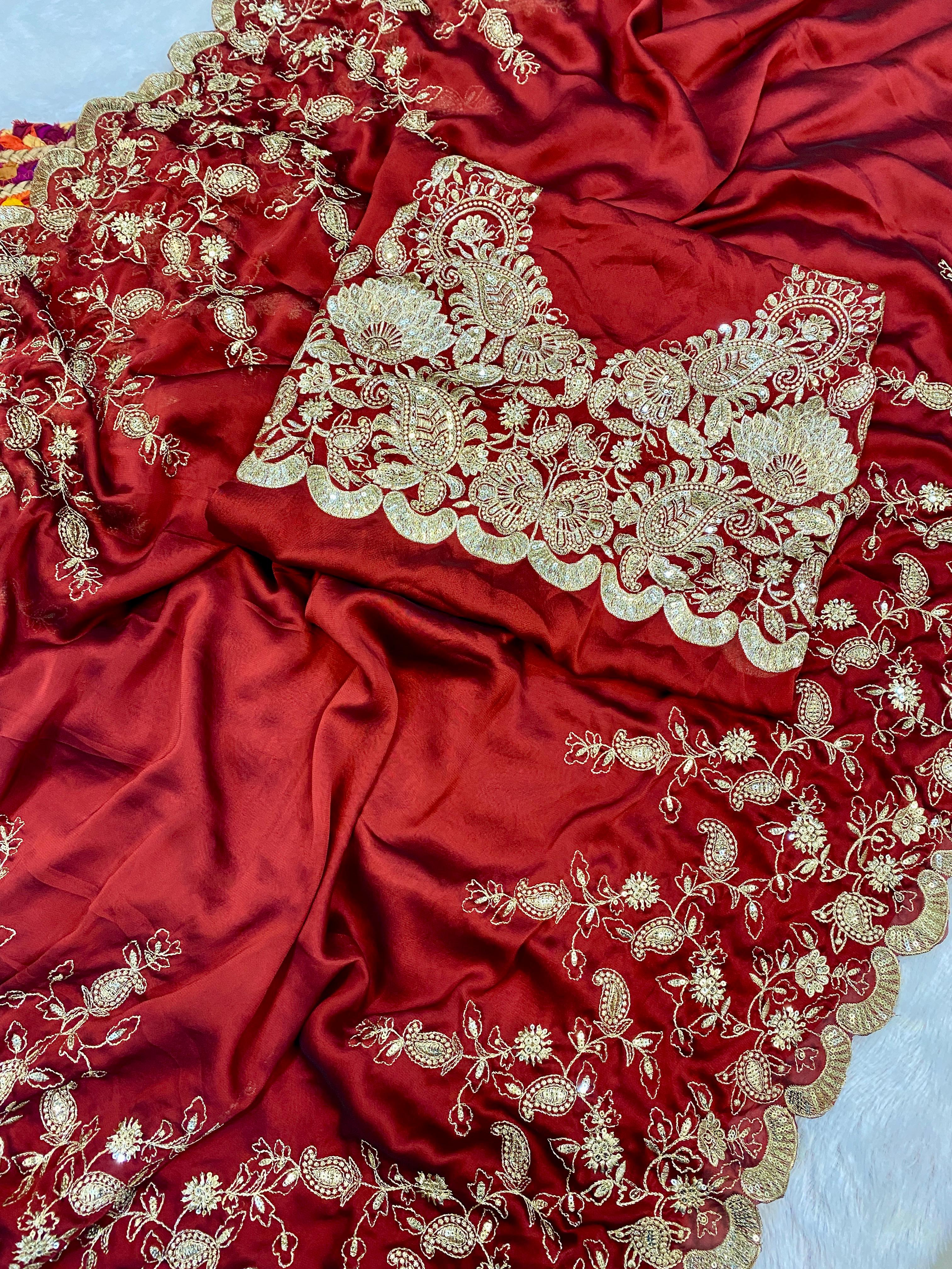 Rangoli Silk Saree with Designer Embroidered Blouse