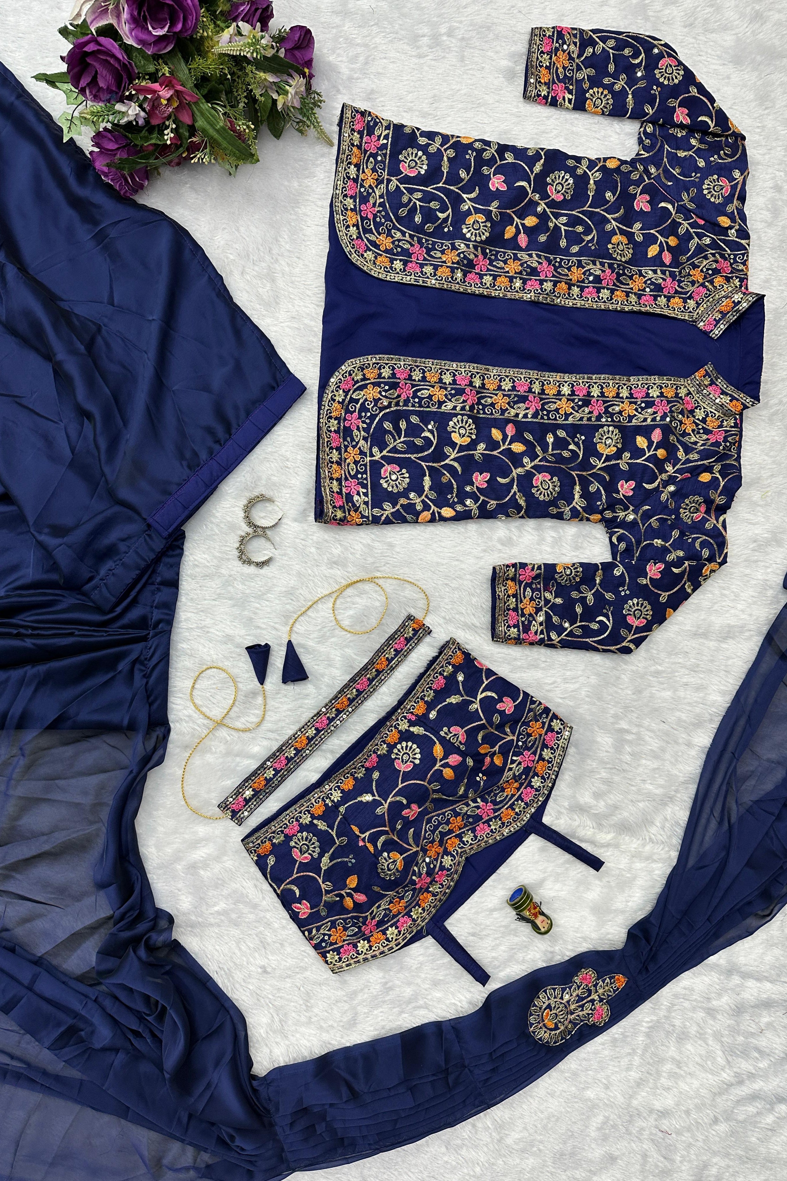 Rangoli Silk Indo-Western with Embroidered Ready-to-Wear Saree