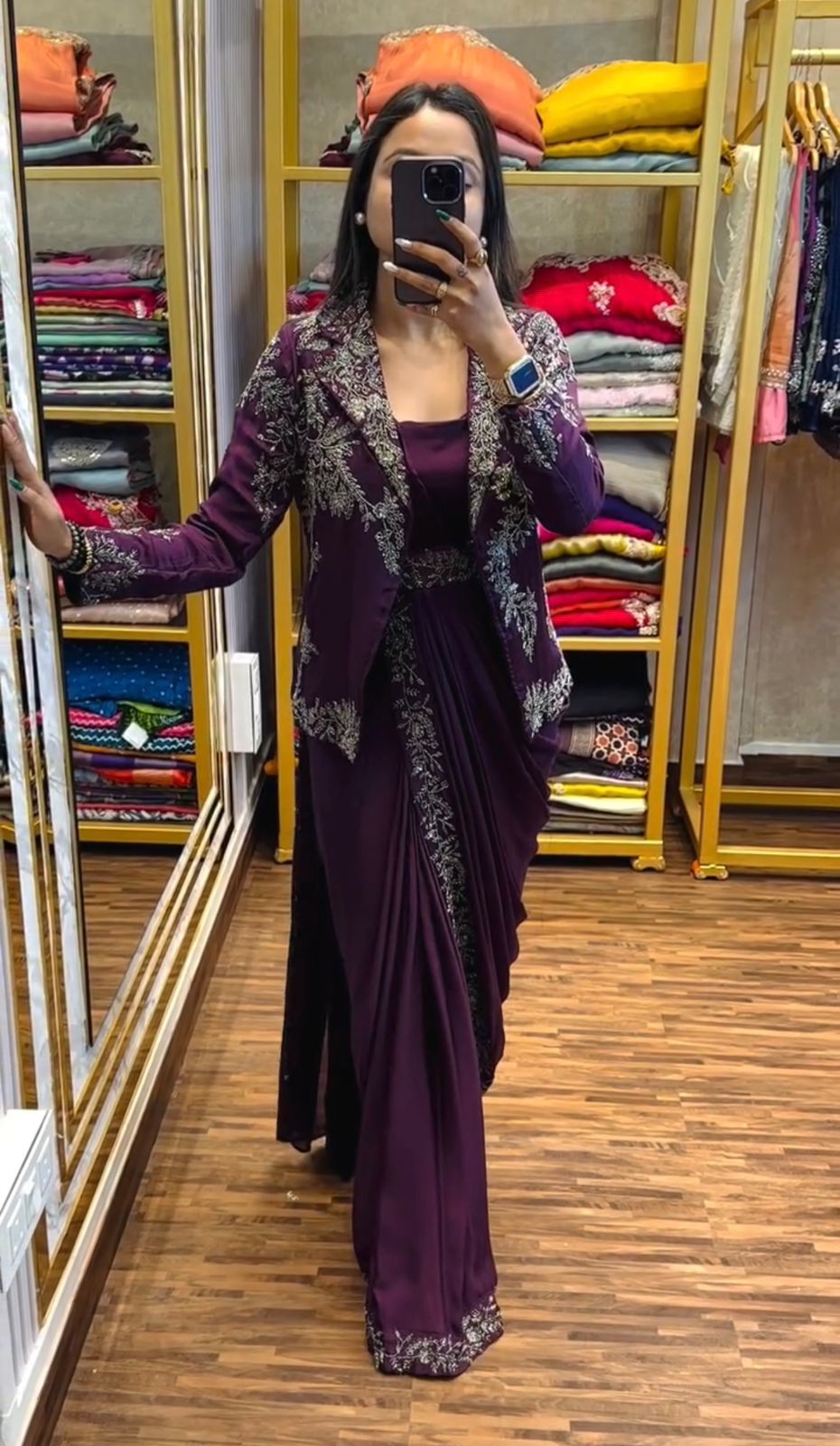 Noor-e-Nazakat Indo-Western Drape Saree