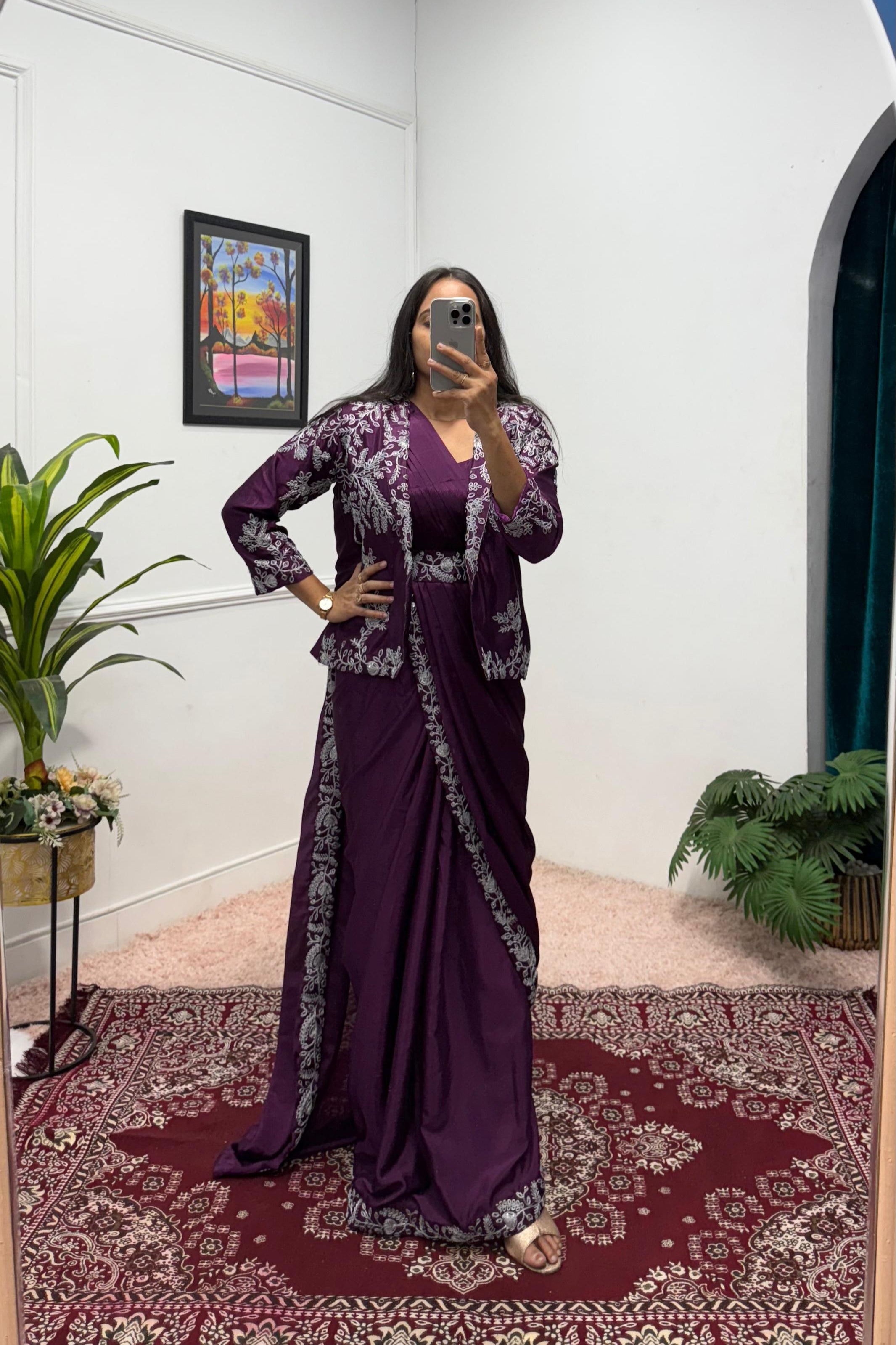 Noor-e-Nazakat Indo-Western Drape Saree