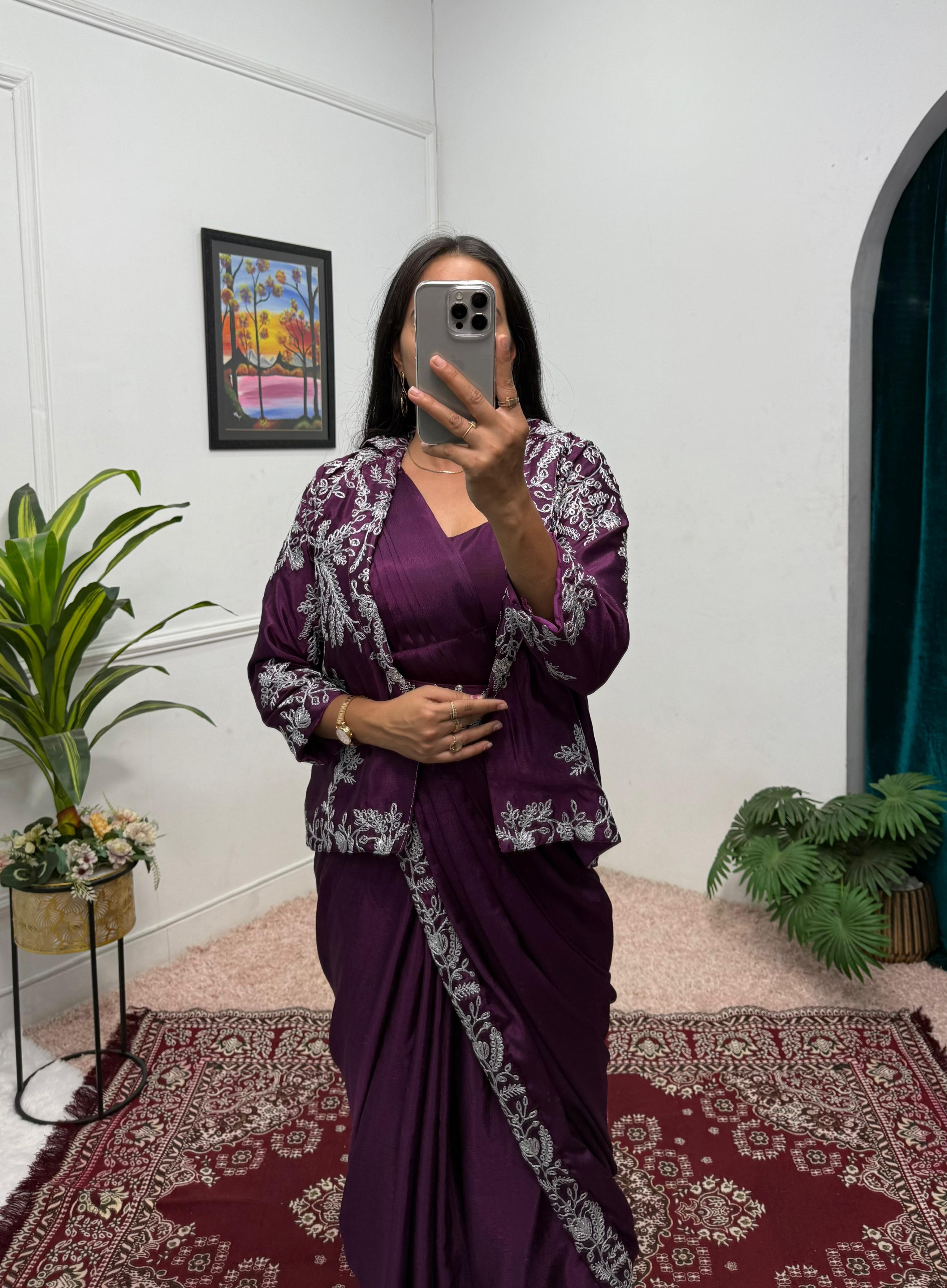Noor-e-Nazakat Indo-Western Drape Saree