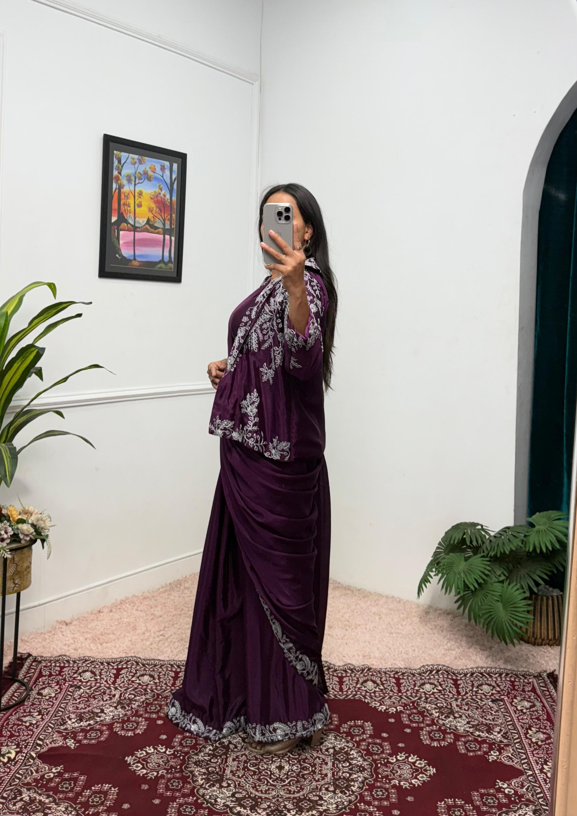Noor-e-Nazakat Indo-Western Drape Saree