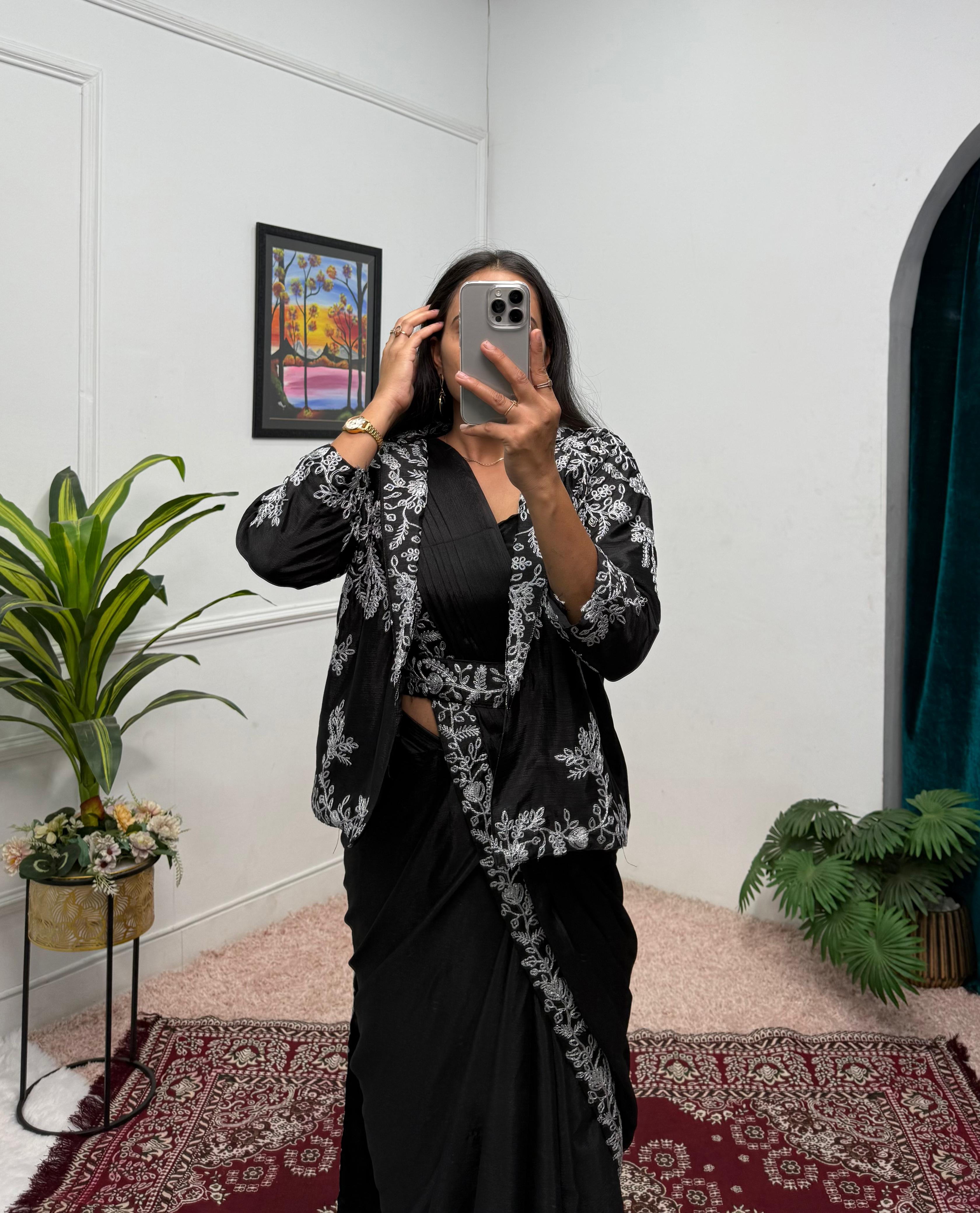 Noor-e-Nazakat Indo-Western Drape Saree