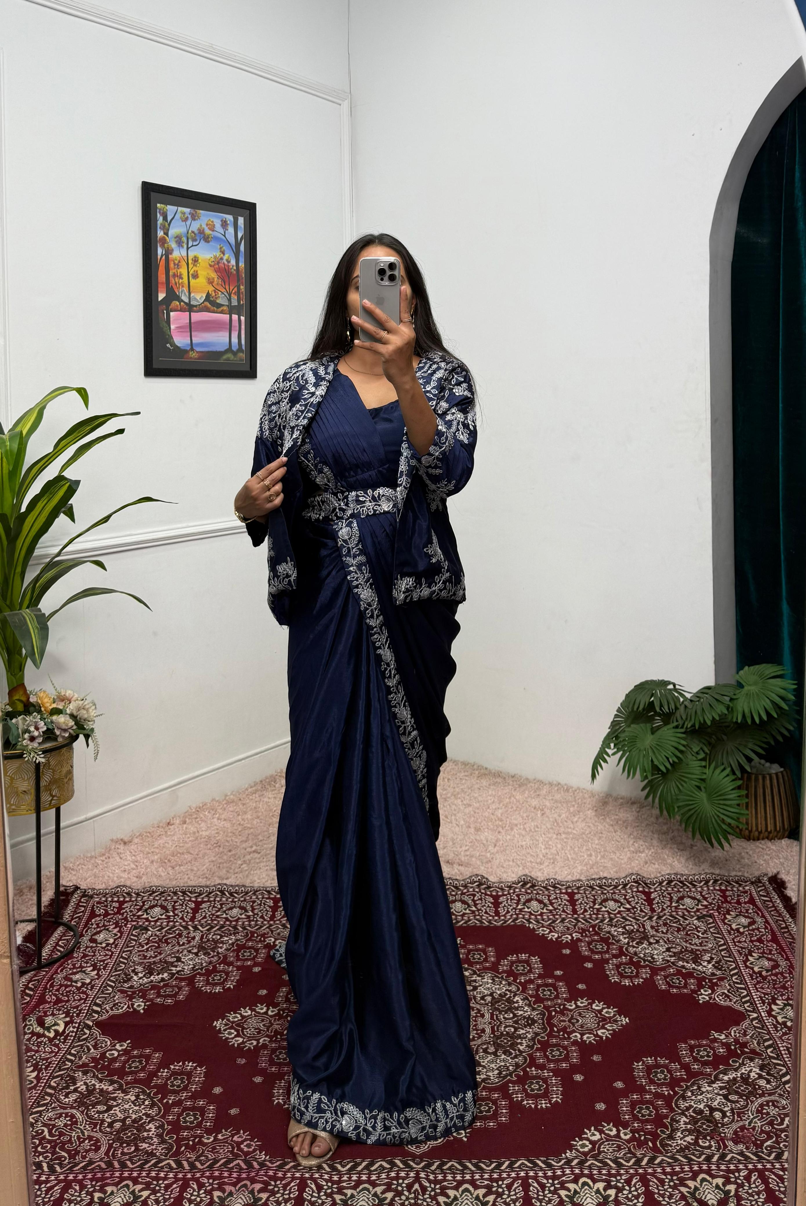Noor-e-Nazakat Indo-Western Drape Saree