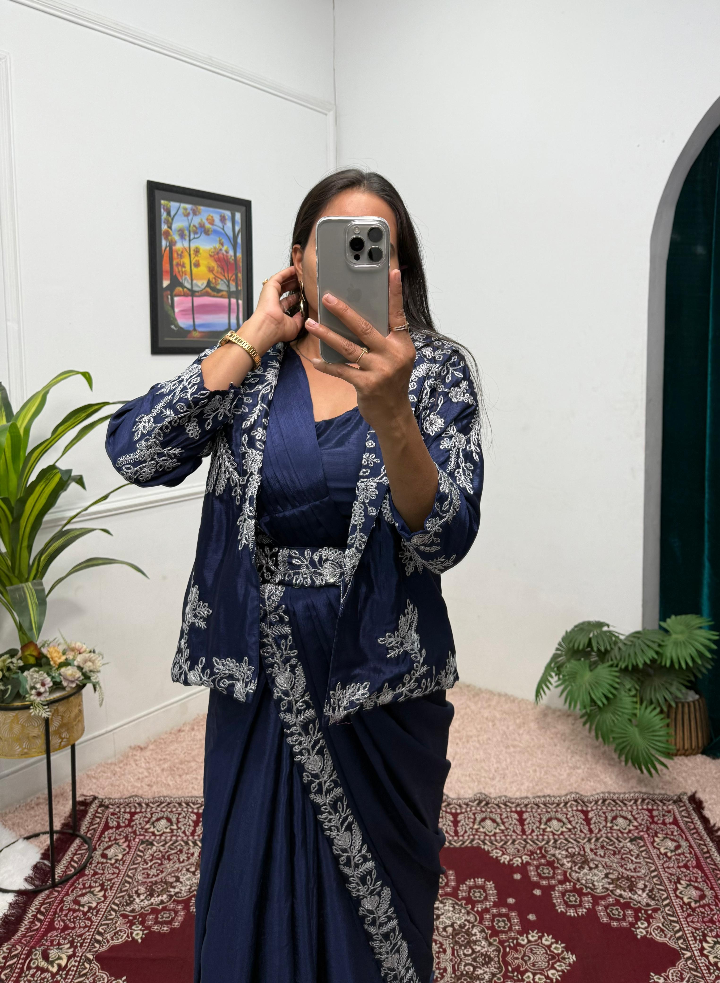 Noor-e-Nazakat Indo-Western Drape Saree