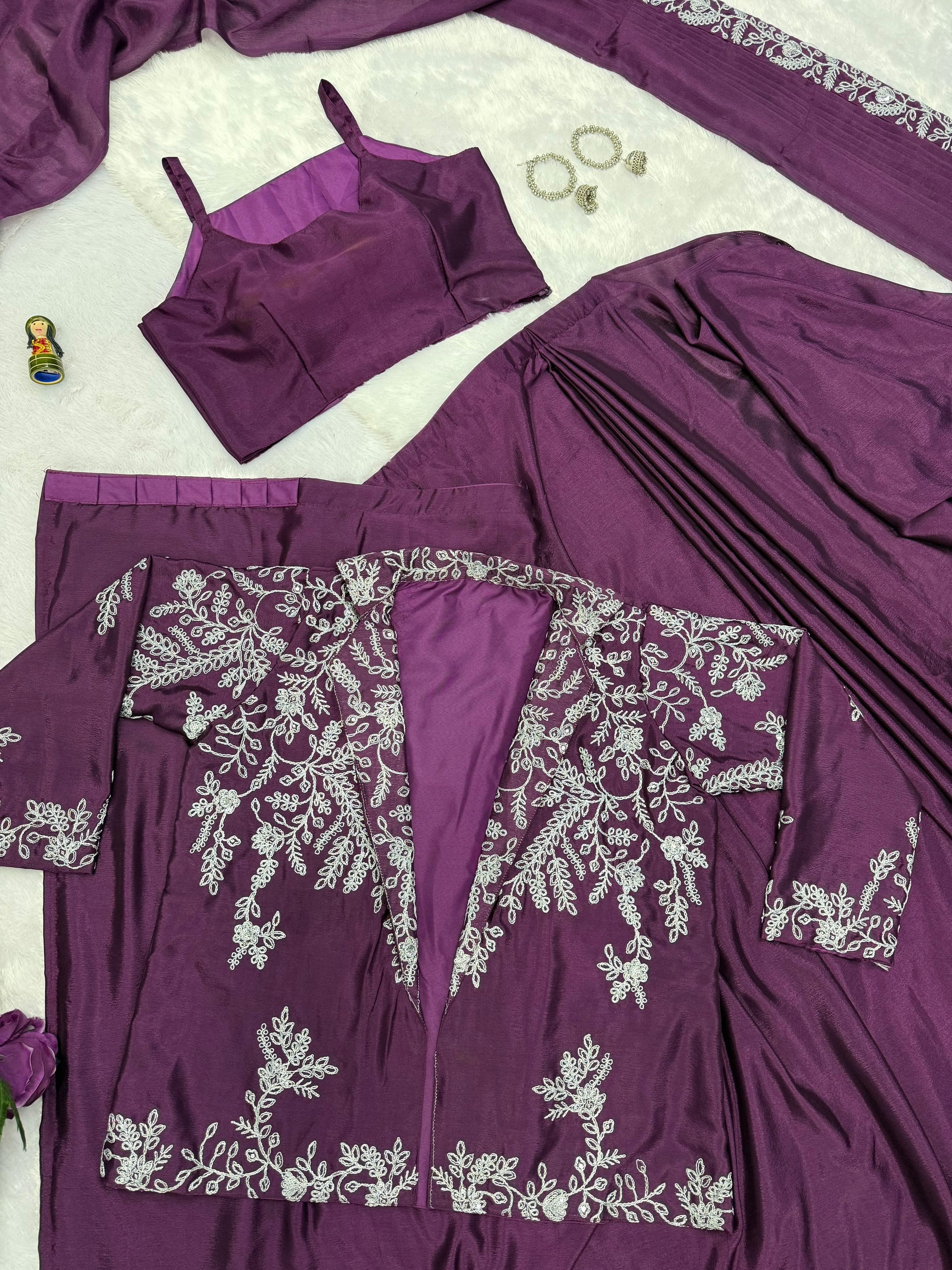 Noor-e-Nazakat Indo-Western Drape Saree