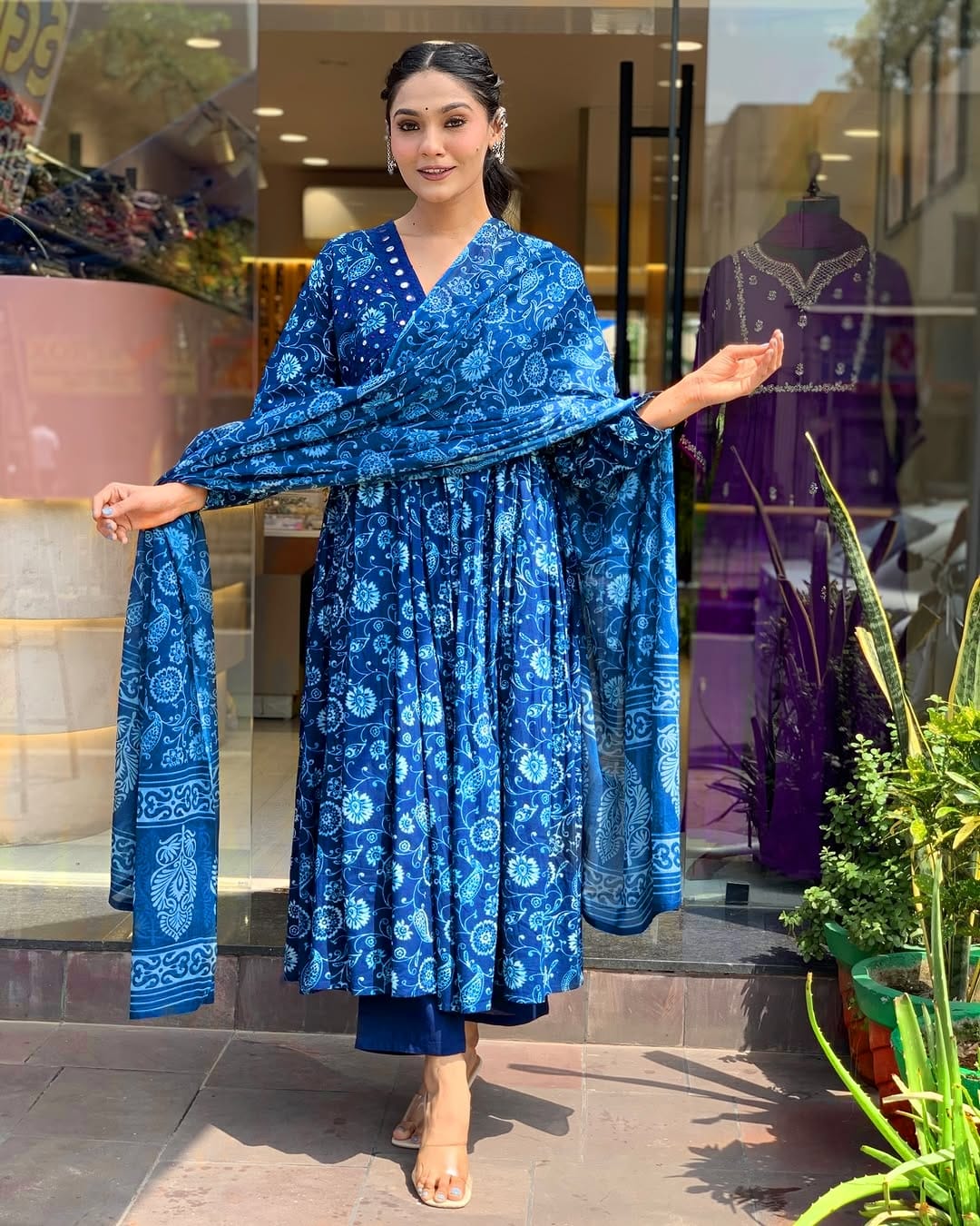 Pure Cotton Grace Embroidered Cotton Kurti Set
