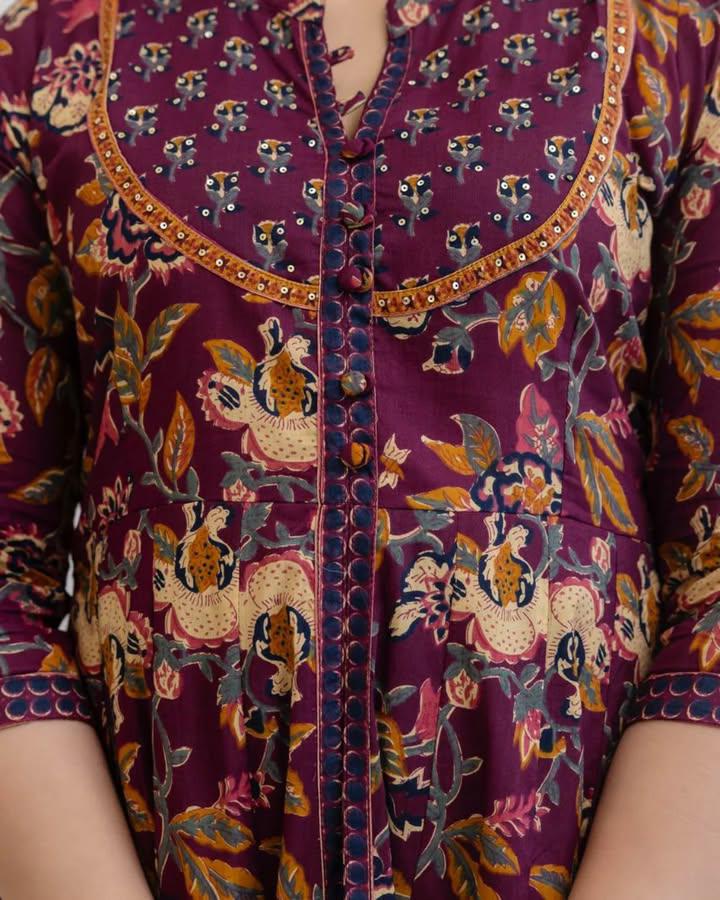 Traditional Anarkali Kurta Pant And Dupatta Set