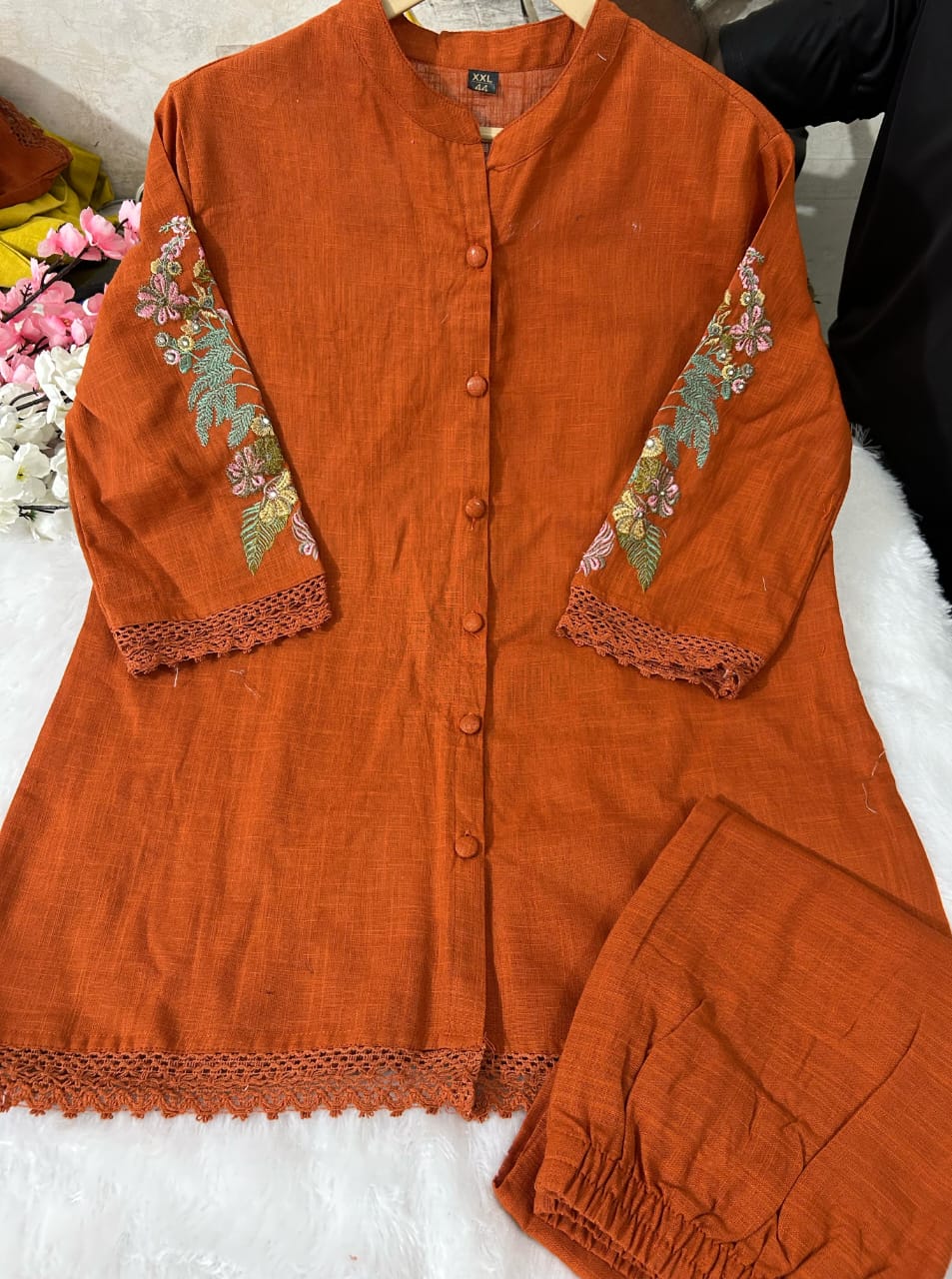 Red Cotton Slub Co-ord Set