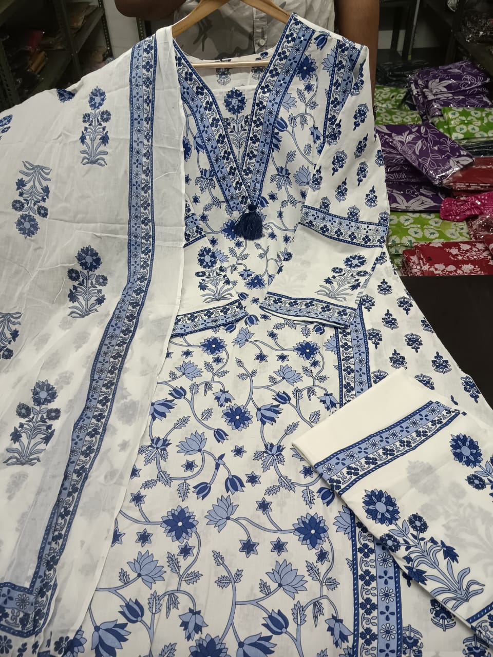 Trending Floral Soft Cotton Kurta Set