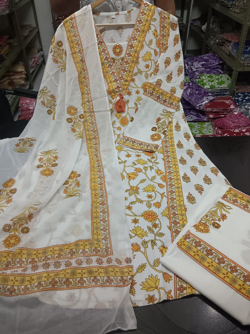 Trending Floral Soft Cotton Kurta Set